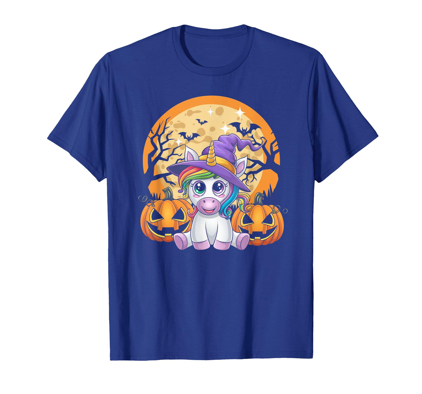 Cute Unicorn with Pumpkins Halloween 2024 for Girls & Women T-Shirt
