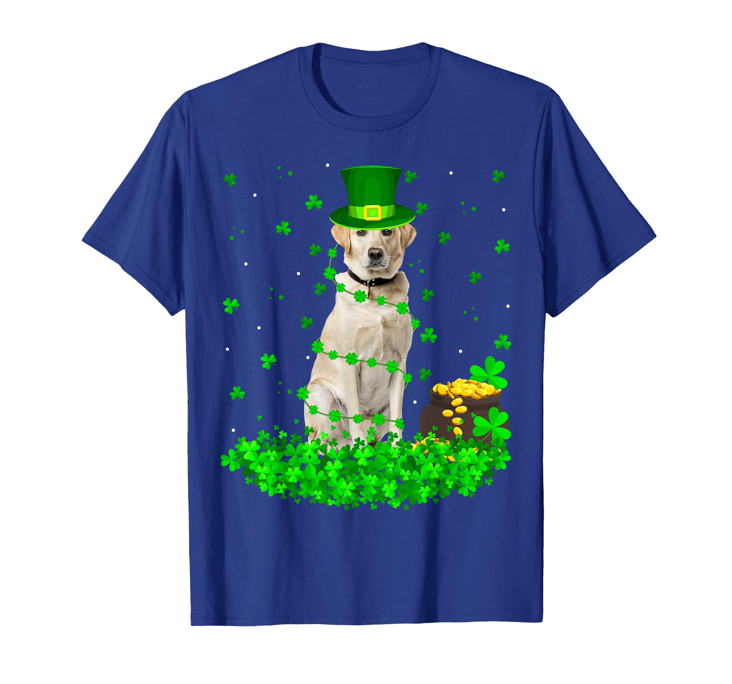 Funny Shamrock Leprechaun Hat Labrador Dog St. Patrick's Day T-Shirt for Men Women Kids