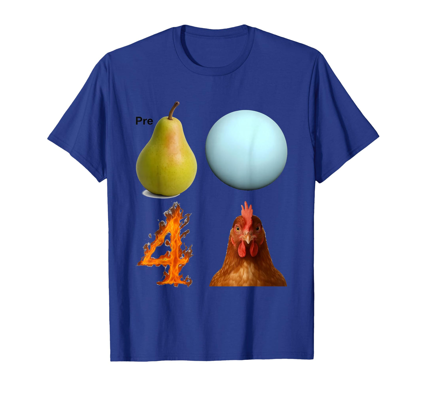 Pre Pear Ball Fire Chicken Funny Pun Meme T-Shirt
