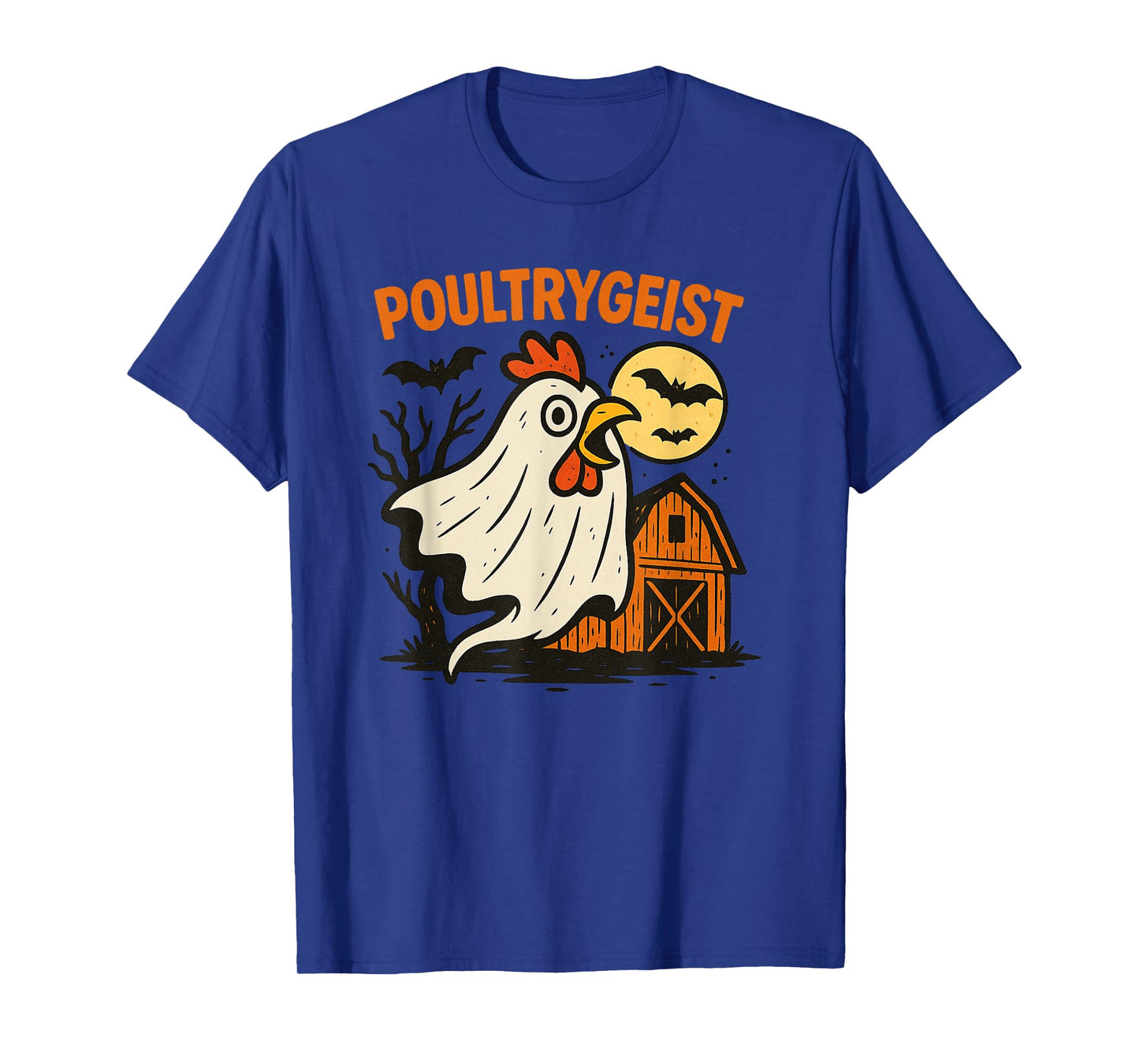 Poultrygeist Funny Chicken Ghost Halloween Pun Design T-Shirt