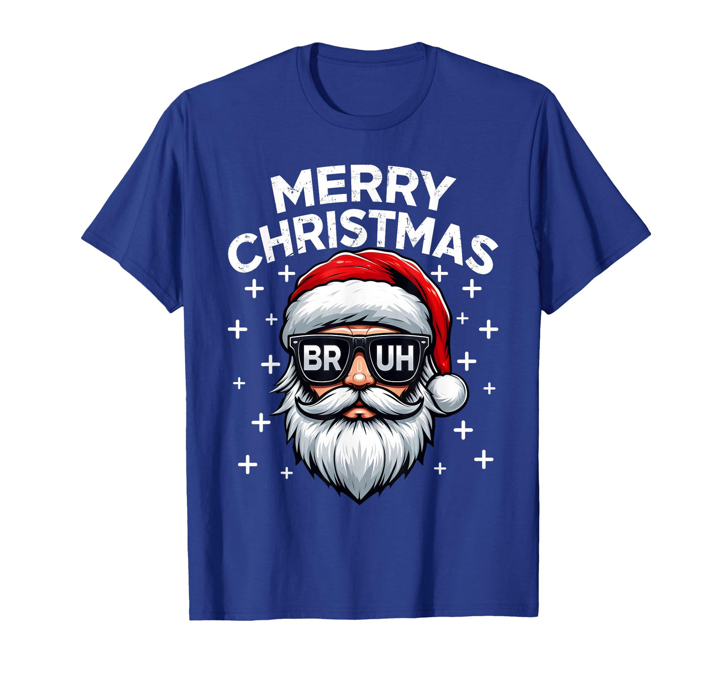 Merry Christmas Bruh Santa Face Meme Funny Saying Boys Men T-Shirt
