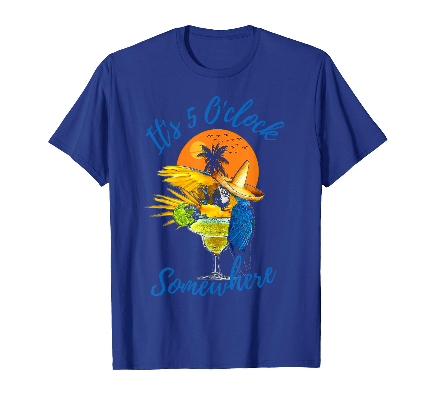 It Is 5 O'clock Somewhere Drinking Parrot T-Shirt