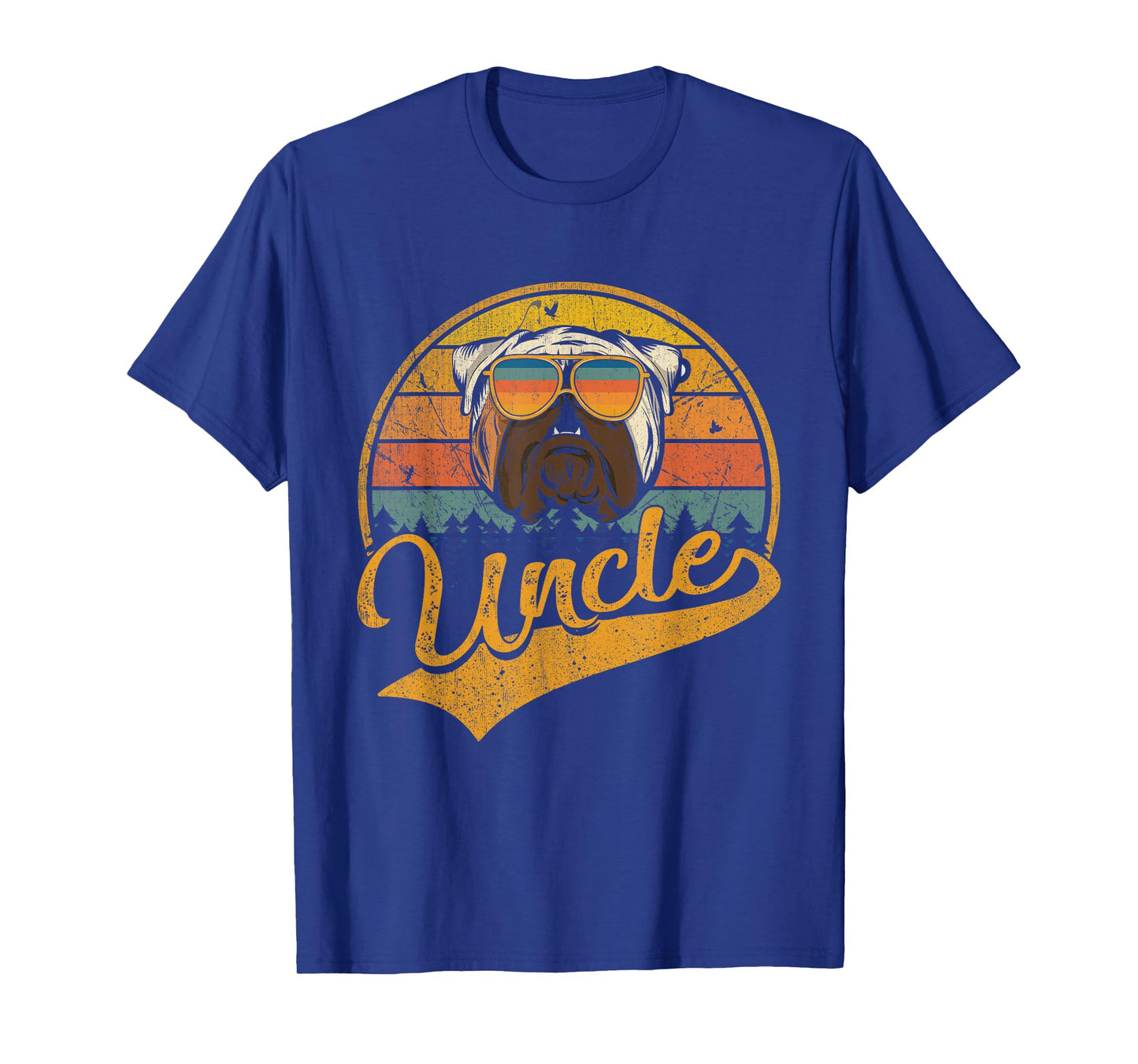 Father's Day Gifts Retro Vintage English Bulldog Uncle T-Shirt for Men Women Girls Kids