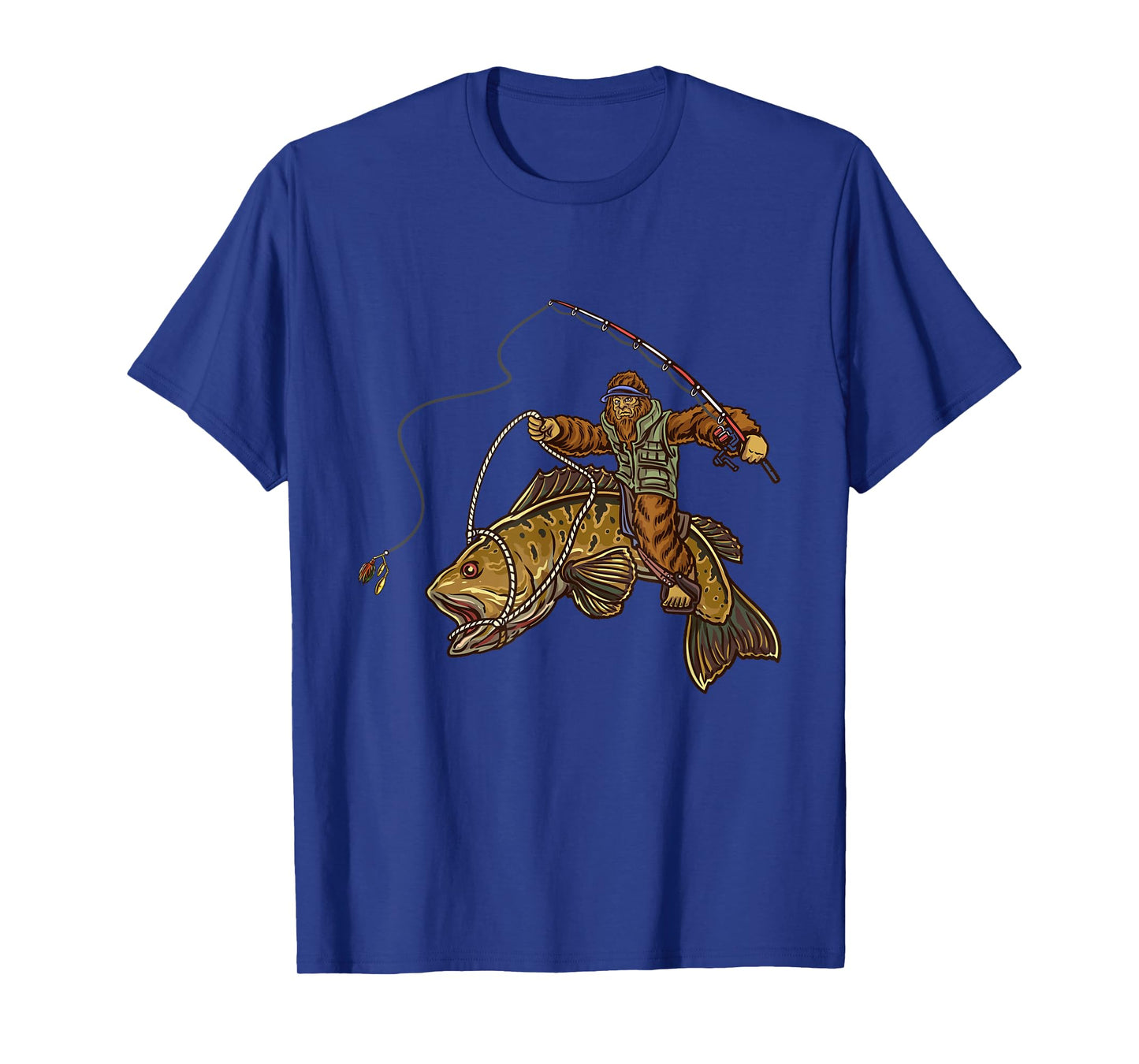 Smallmouth Bass Fishing Bigfoot Fisherman T-Shirt