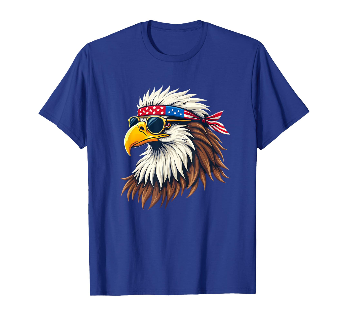 Patriotic Eagle Graphic - Retro American Flag Design T-Shirt