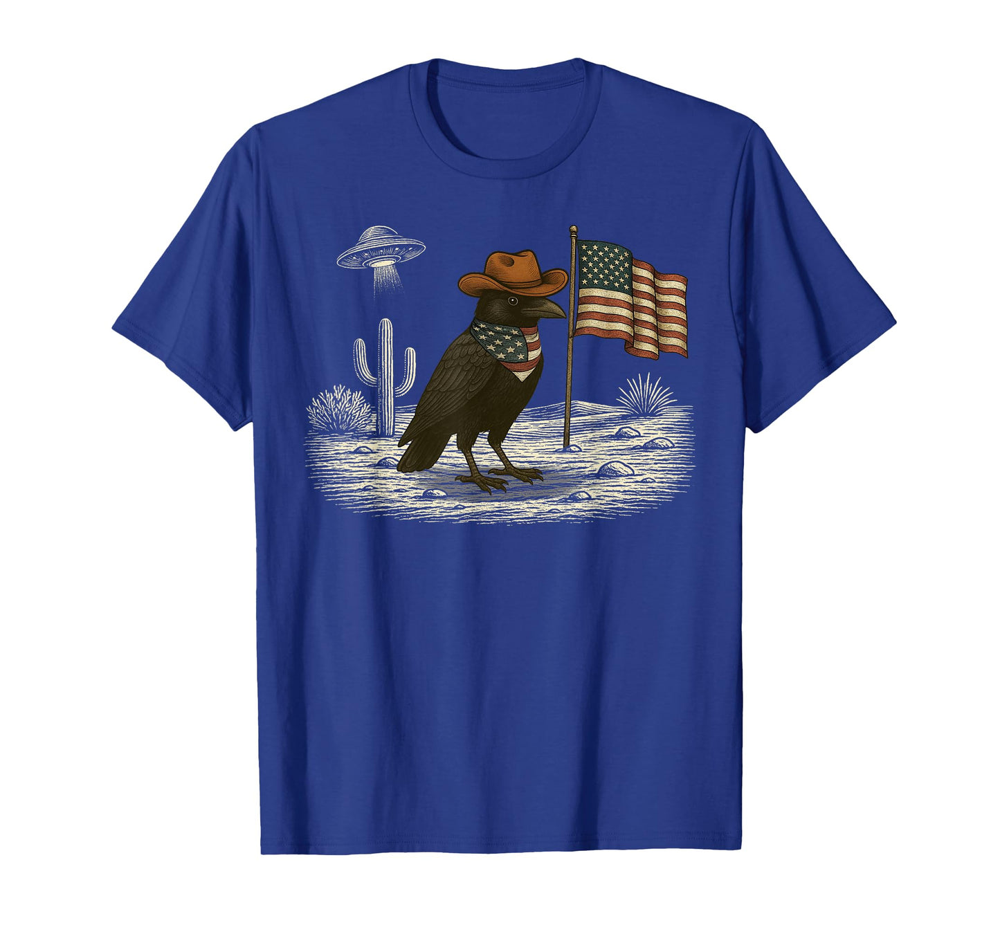 Crow 4th of July US American Flag Patriotic T-Shirt