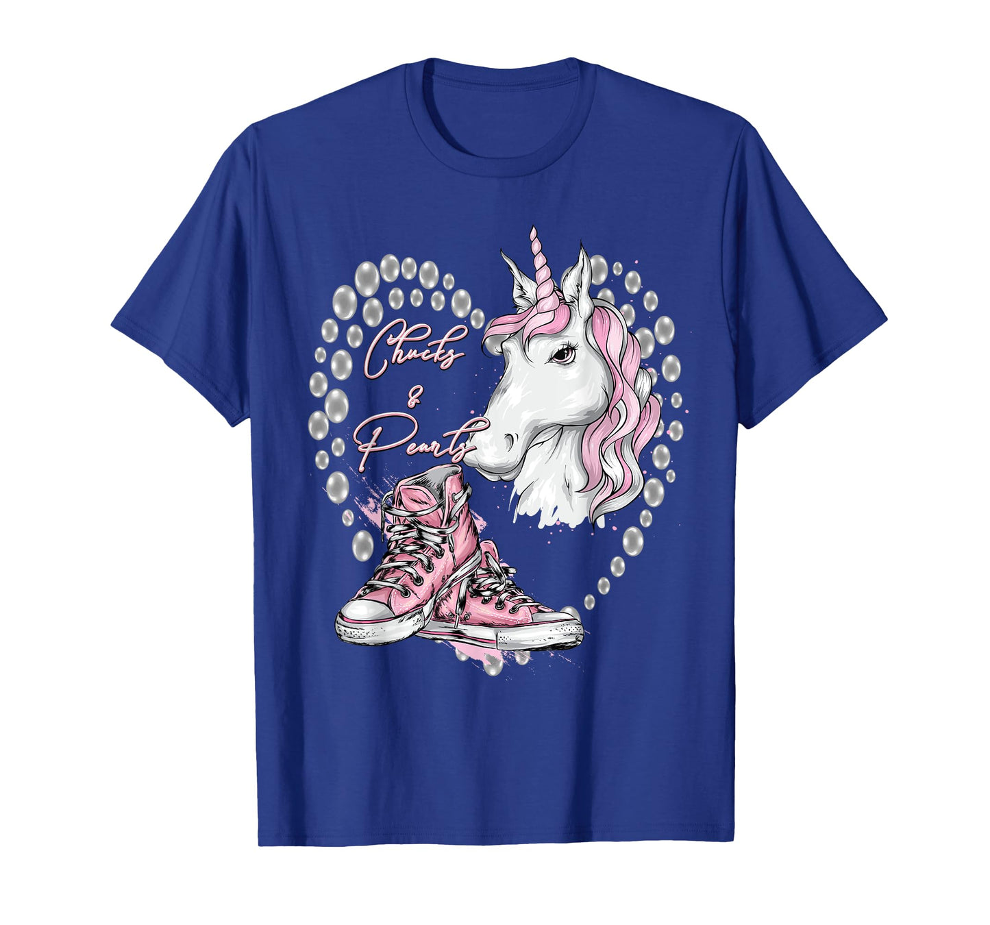 Chucks & Pearls Kamala Harris Inspired Girls Womens Unicorn T-Shirt
