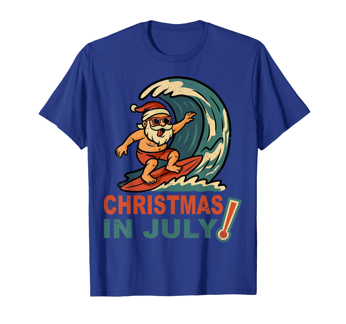 Christmas In July Santa Surfing Summer Hawaiian Christmas T-Shirt