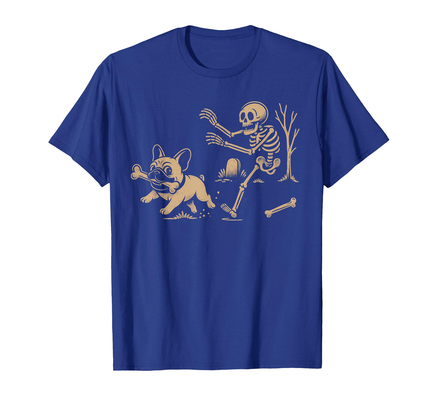 French Bulldog Halloween Frenchie Skeleton Chase Spooky T-Shirt