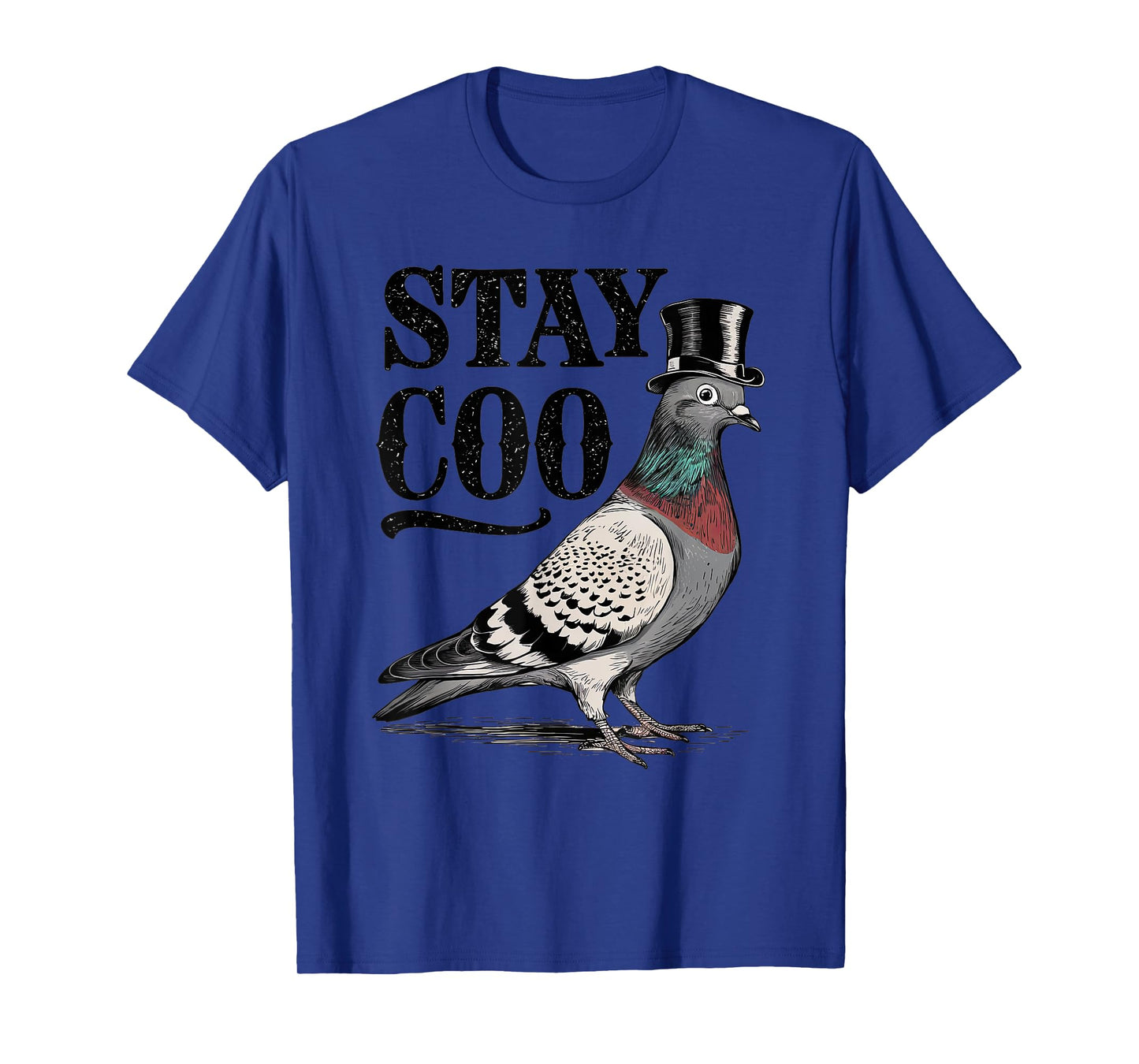 Stay Coo Funny Pigeon Top Hat Retro Design T-Shirt