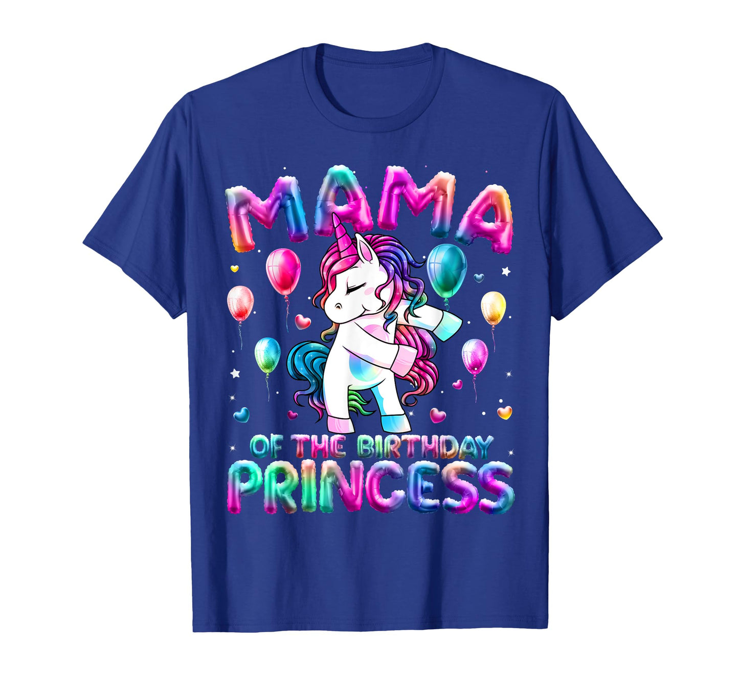 Mama of the Birthday Princess Girl Flossing Unicorn Mom T-Shirt