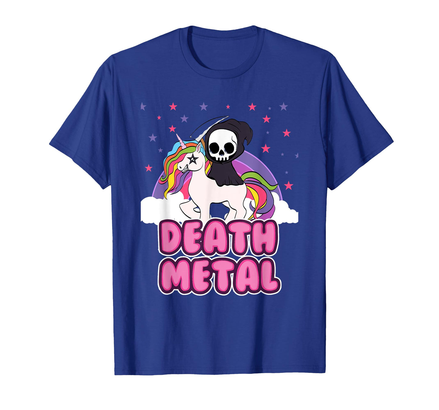 Death Metal - Unicorn Grim Reaper Rainbow Heavy Metal T-Shirt