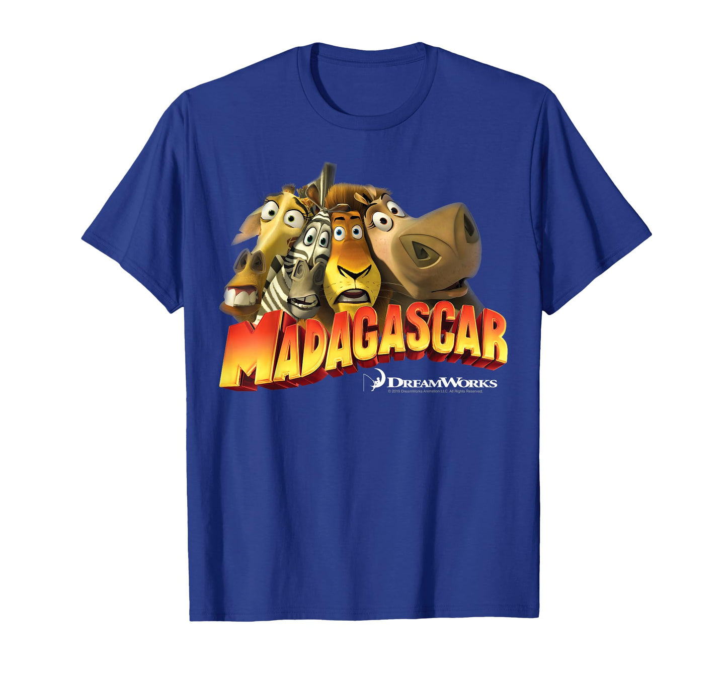 Madagascar Squished Group Shot Classic Movie Logo T-Shirt
