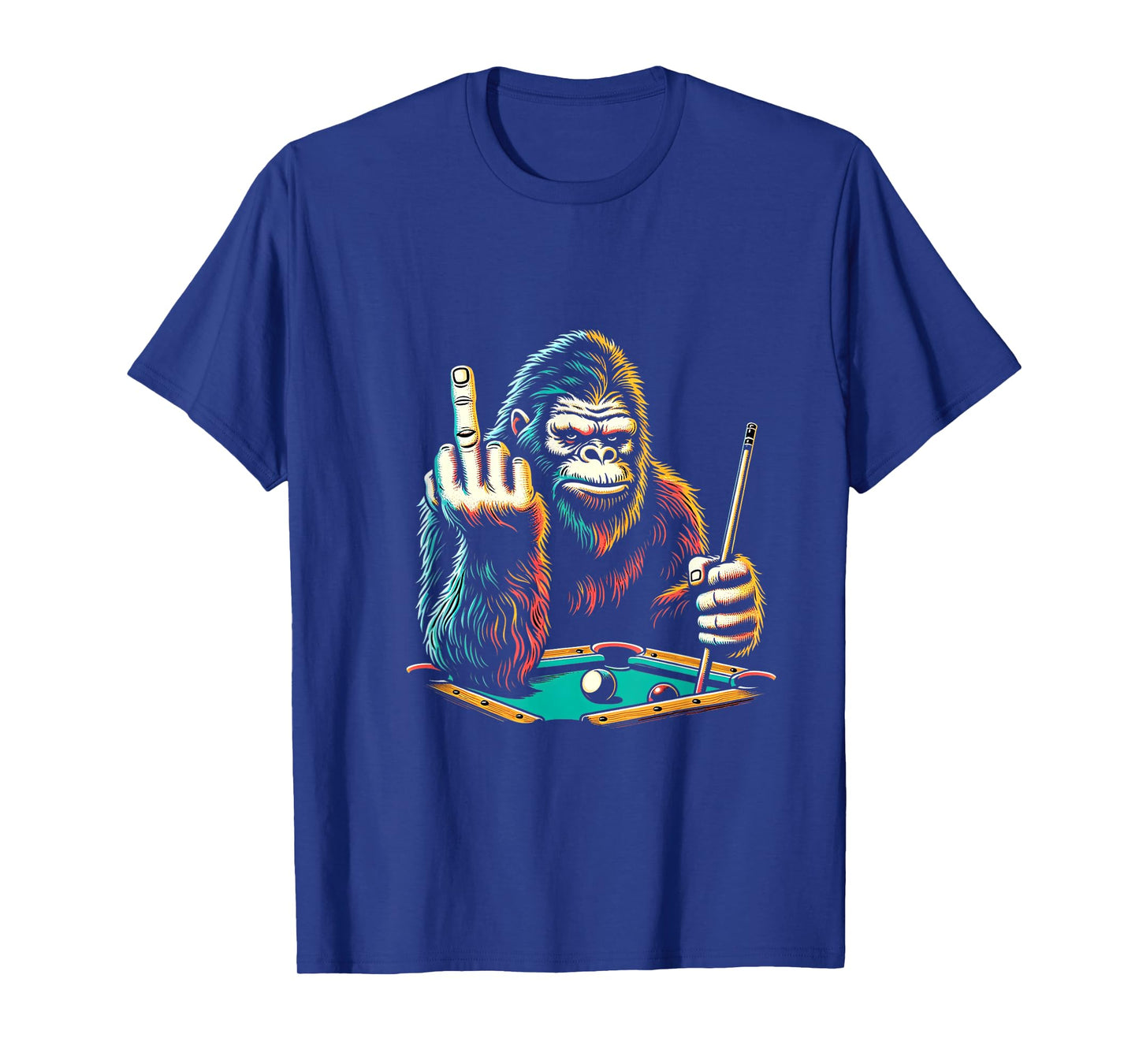 Funny Billiards Pool Player Retro Bigfoot Sasquatch T-Shirt