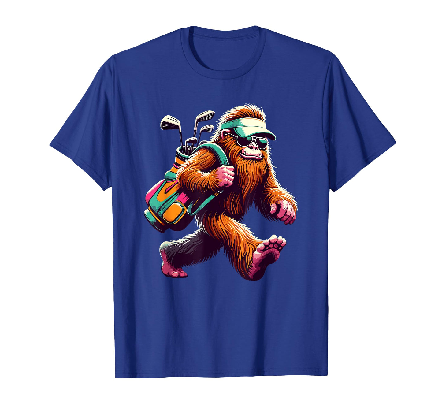 Funny Golf Novelty Men Women Kids Sasquatch Bigfoot Golfing T-Shirt