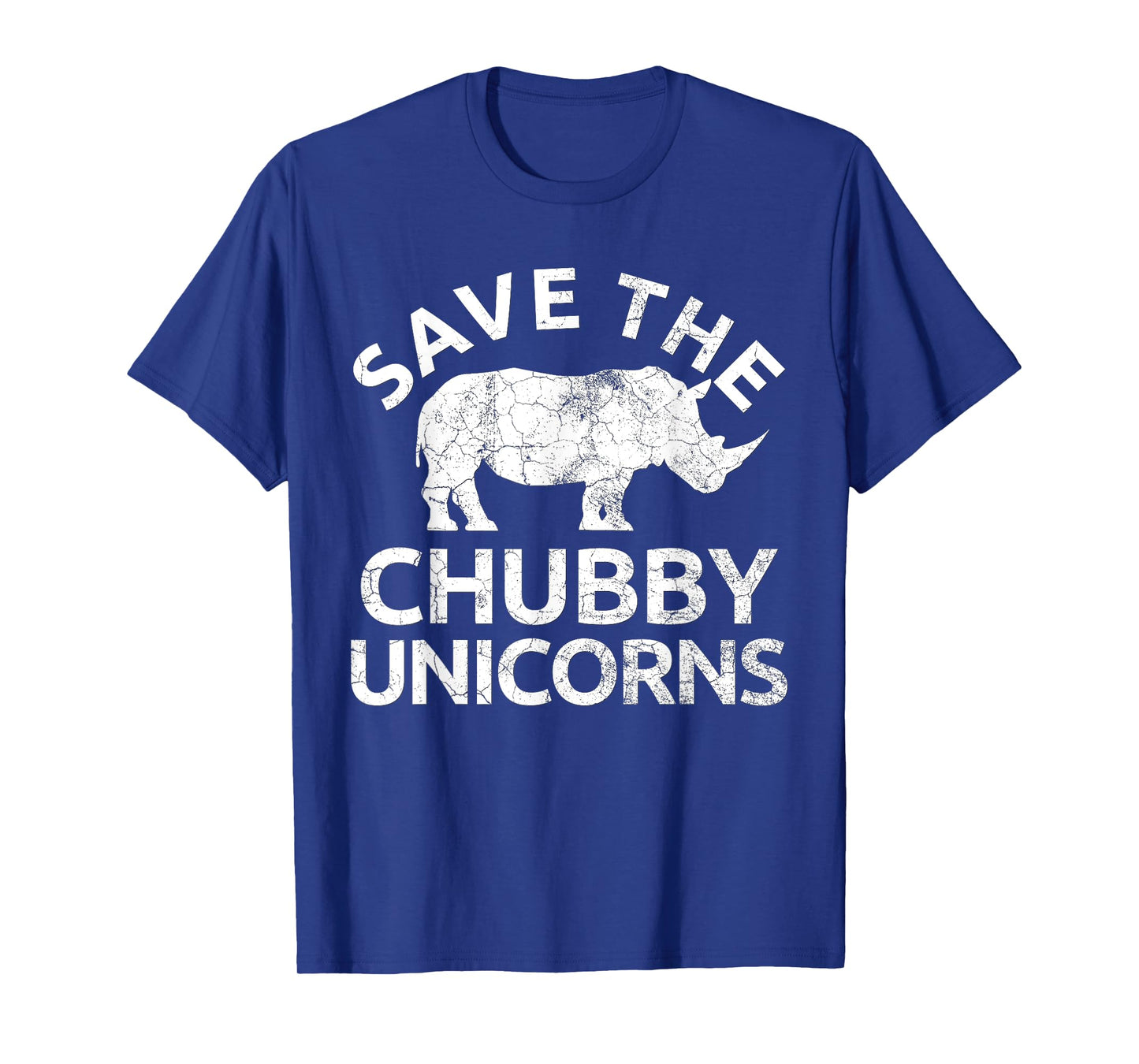 SAVE THE CHUBBY UNICORNS Shirt Rhino Distressed Top T-Shirt - Women's, Black, Small