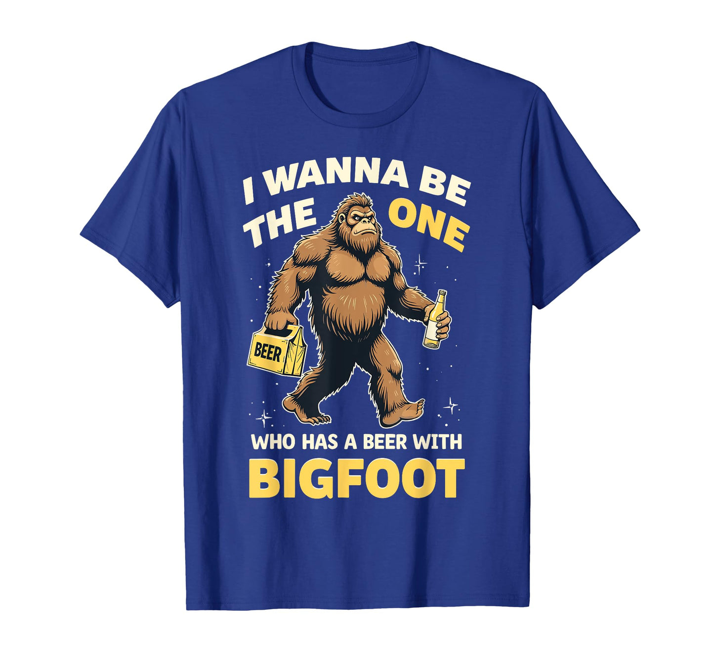Funny Beer With Bigfoot Sasquatch Beer Lover Drinking Party T-Shirt