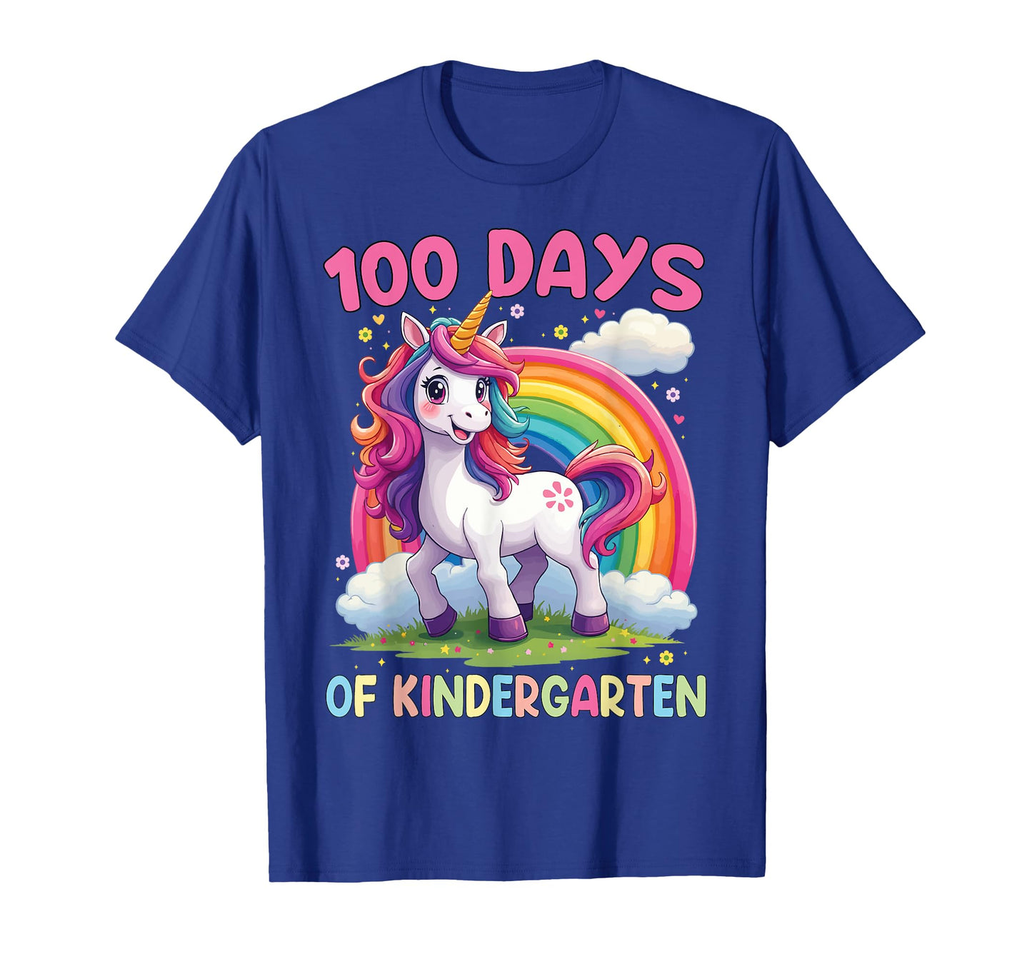 I Survived 100 Days Of Kindergarten 100th Day Unicorn Girls T-Shirt
