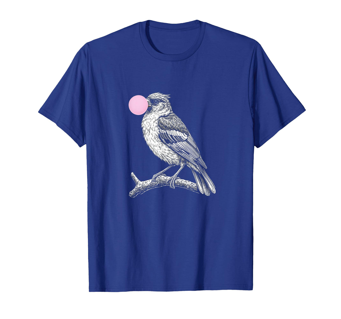 Bird Bubble Gum, Birdwatcher Detailed Illustration Black T-Shirt