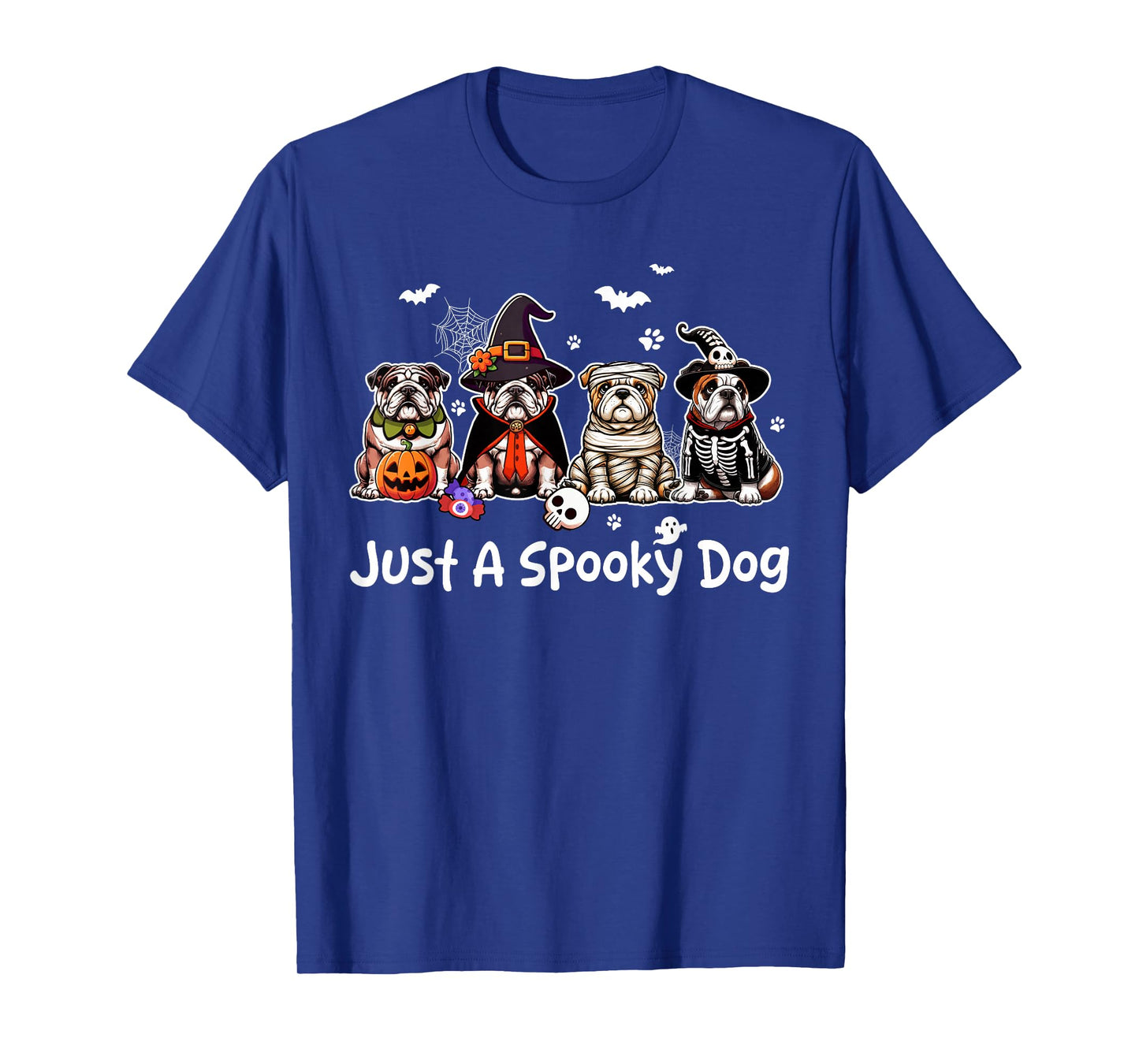 Just A Spooky Halloween Dog Group Bulldogs As Witch Mummy T-Shirt