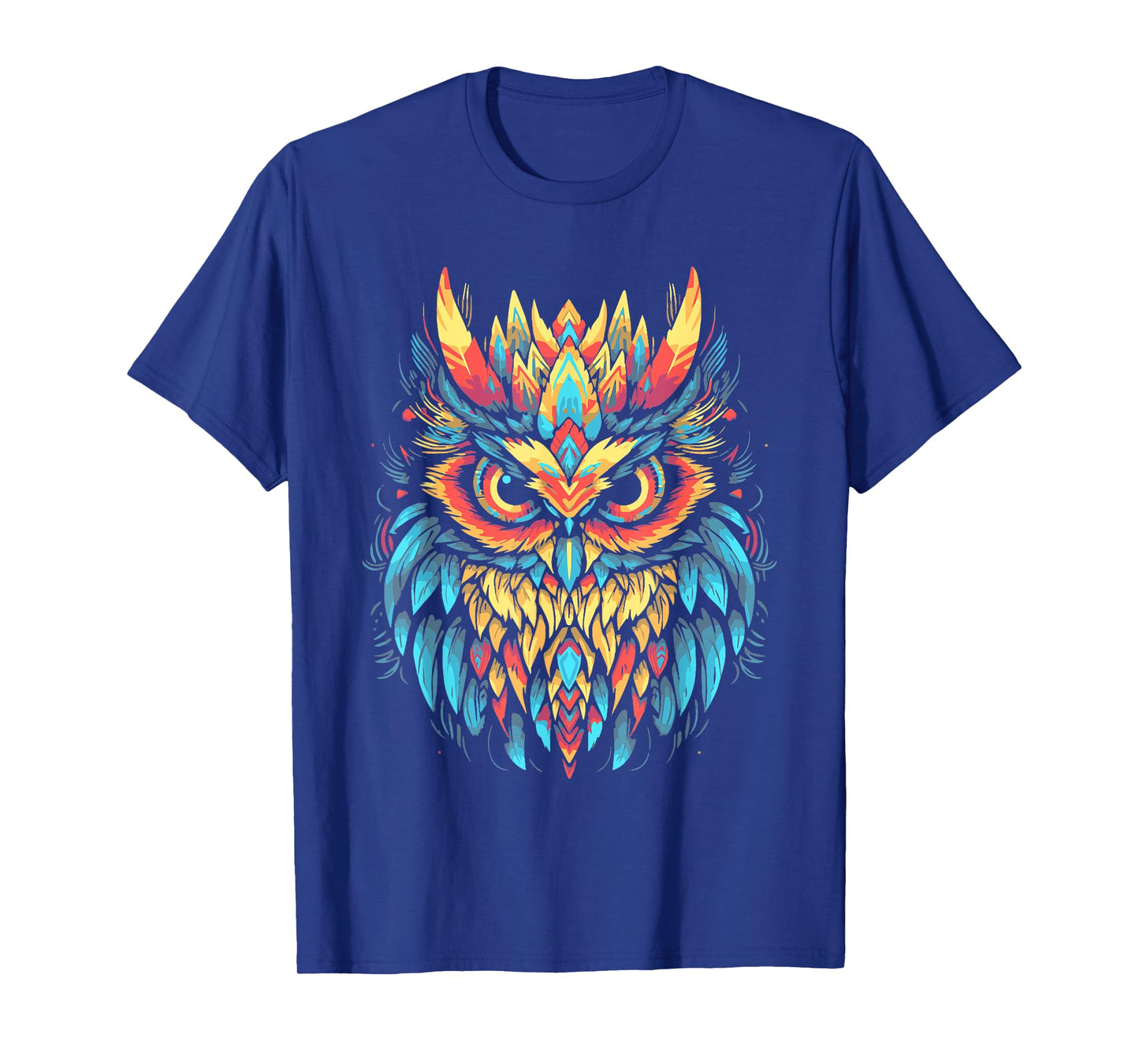Flying Owl Futuristic Geometric Glitch Art Bird Lover T-Shirt