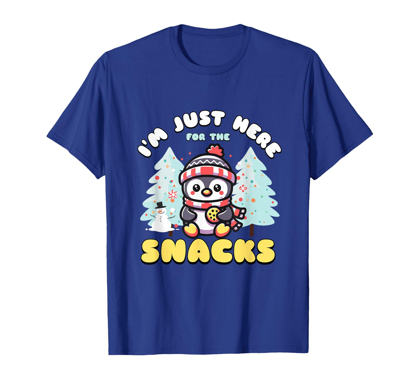 I'm Just Here For The Snacks Christmas Penguin Cookie Lover T-Shirt