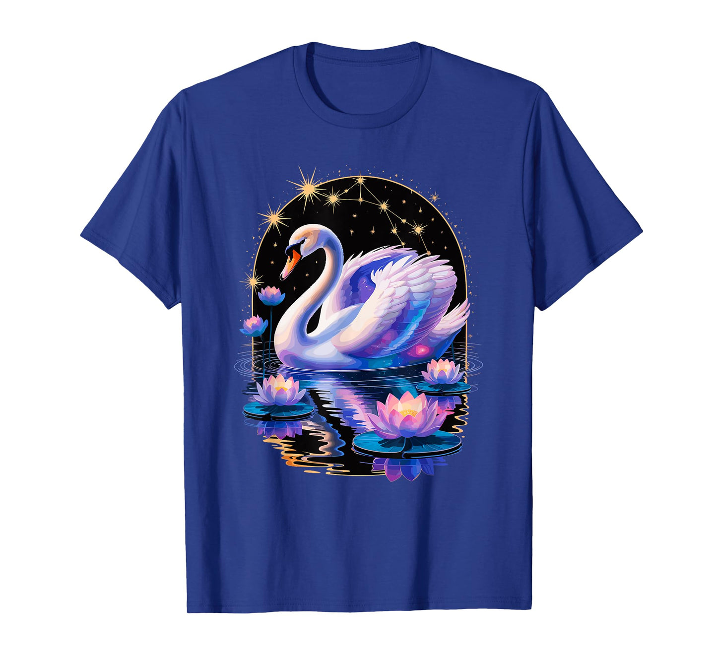 Space Flowers Swan Swans T-Shirt