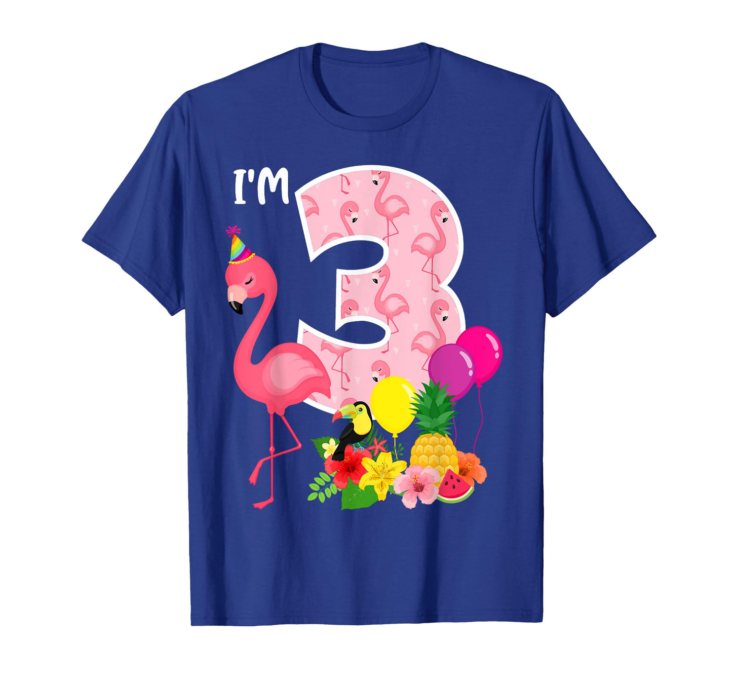 Flamingo Birthday I'm 3 Tropical Flamingo Theme 3rd Birthday T-Shirt