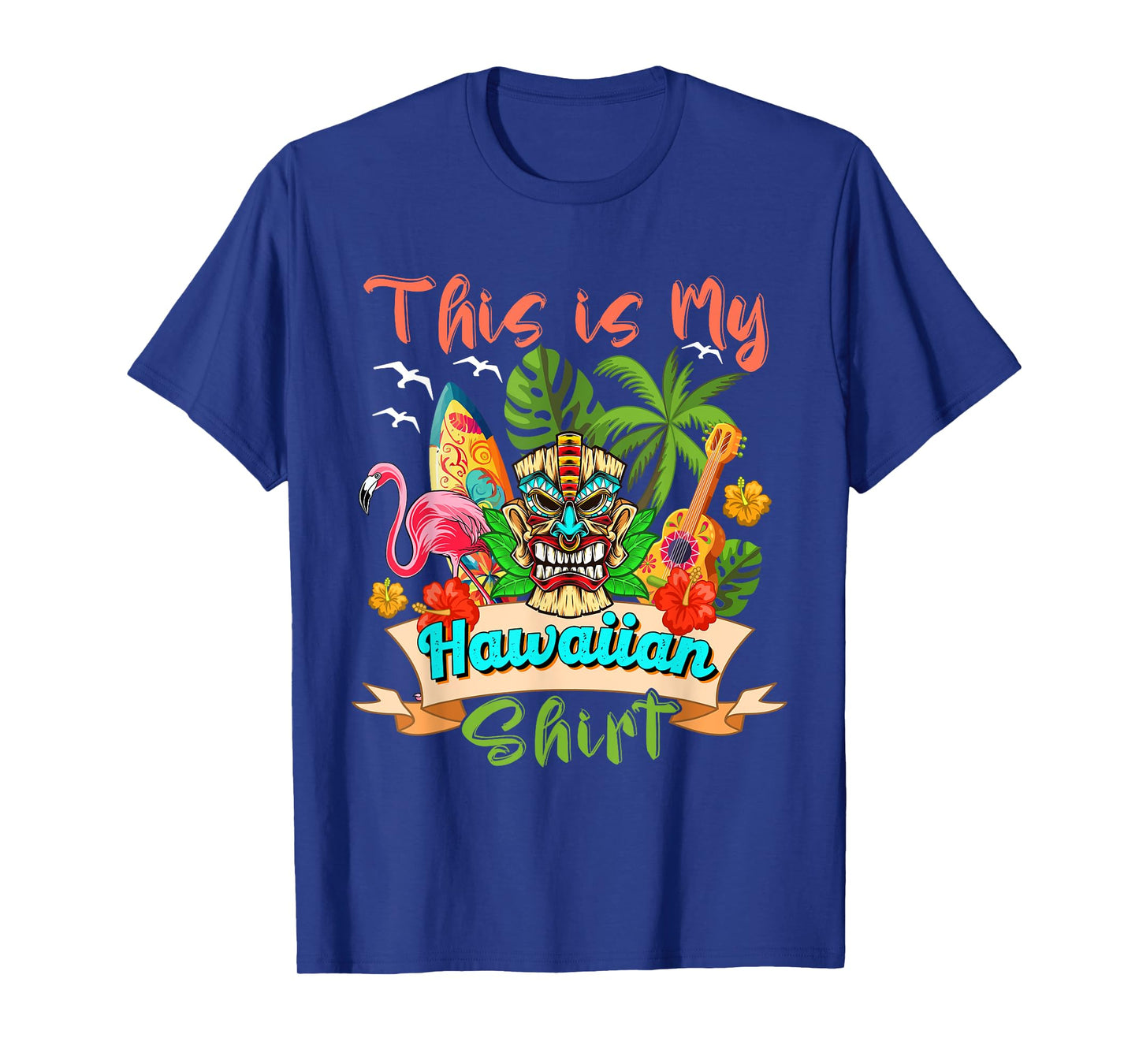 This Is My Hawaiian Shirt Floral Flamingo Summer Vacation T-Shirt