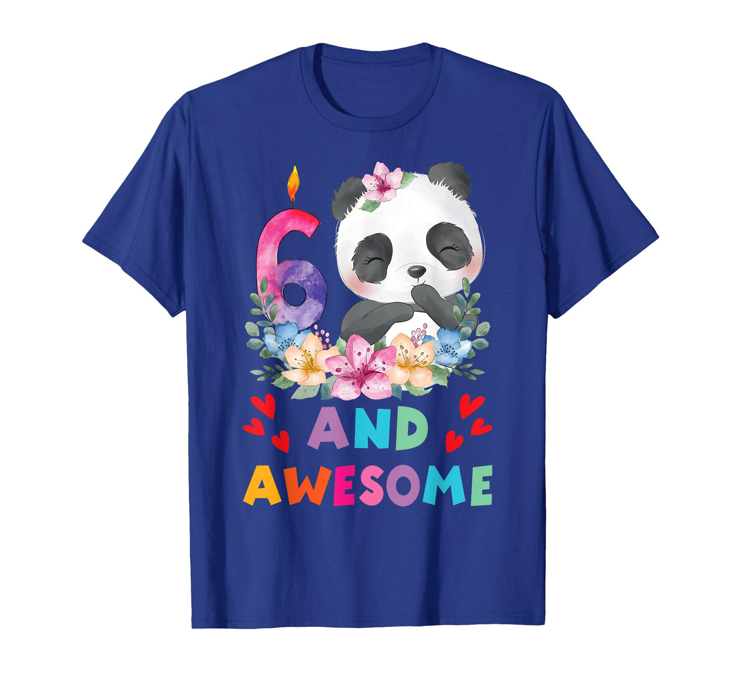 6 Years Old 6th Birthday Panda Unicorn Girl Party Gift T-Shirt