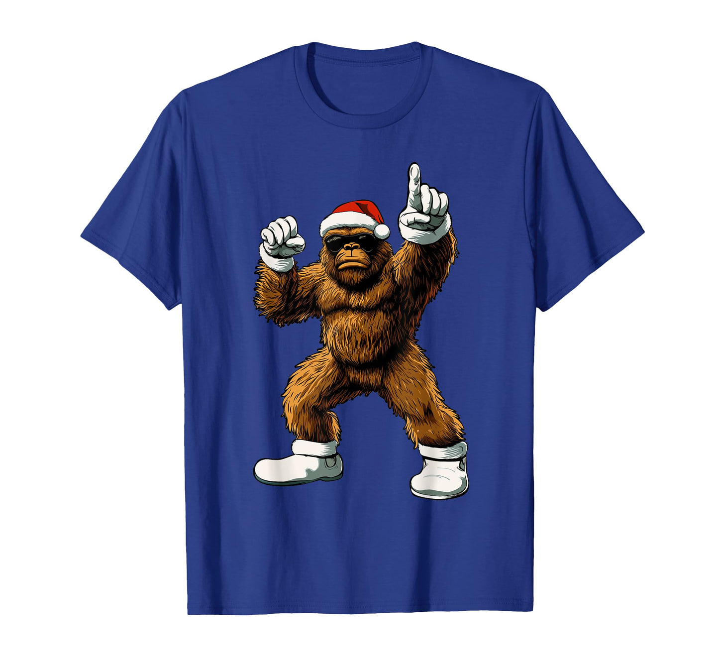Christmas Funny Graphic Tee Bigfoot Santa Kids Boys Men Xmas T-Shirt