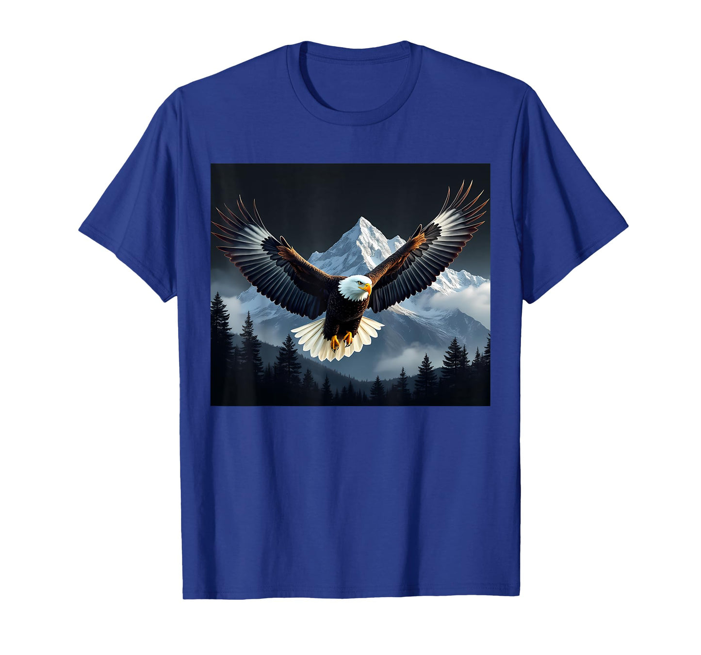 Bald Eagle Bird Mountains Forest Nature Cool Animal Graphic T-Shirt