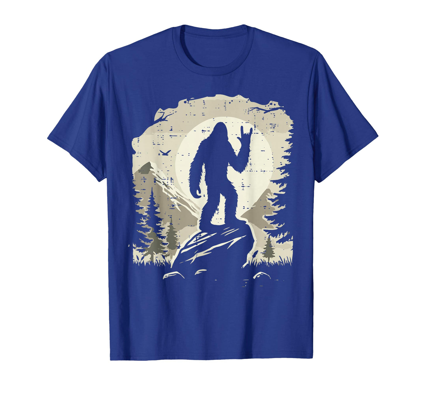 Sasquatch Rock Hand Moon Bigfoot Rocker Punk Men Boys Kids T-Shirt