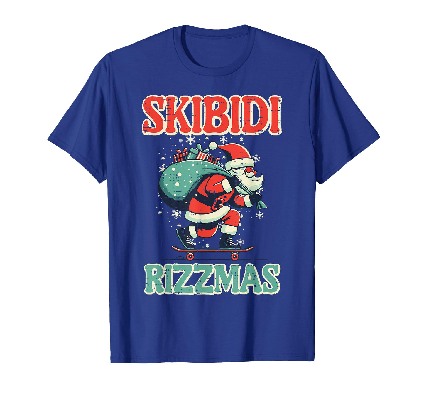 Skibidi Rizzmas Santa Funny Christmas Boys Teens Kids Men T-Shirt