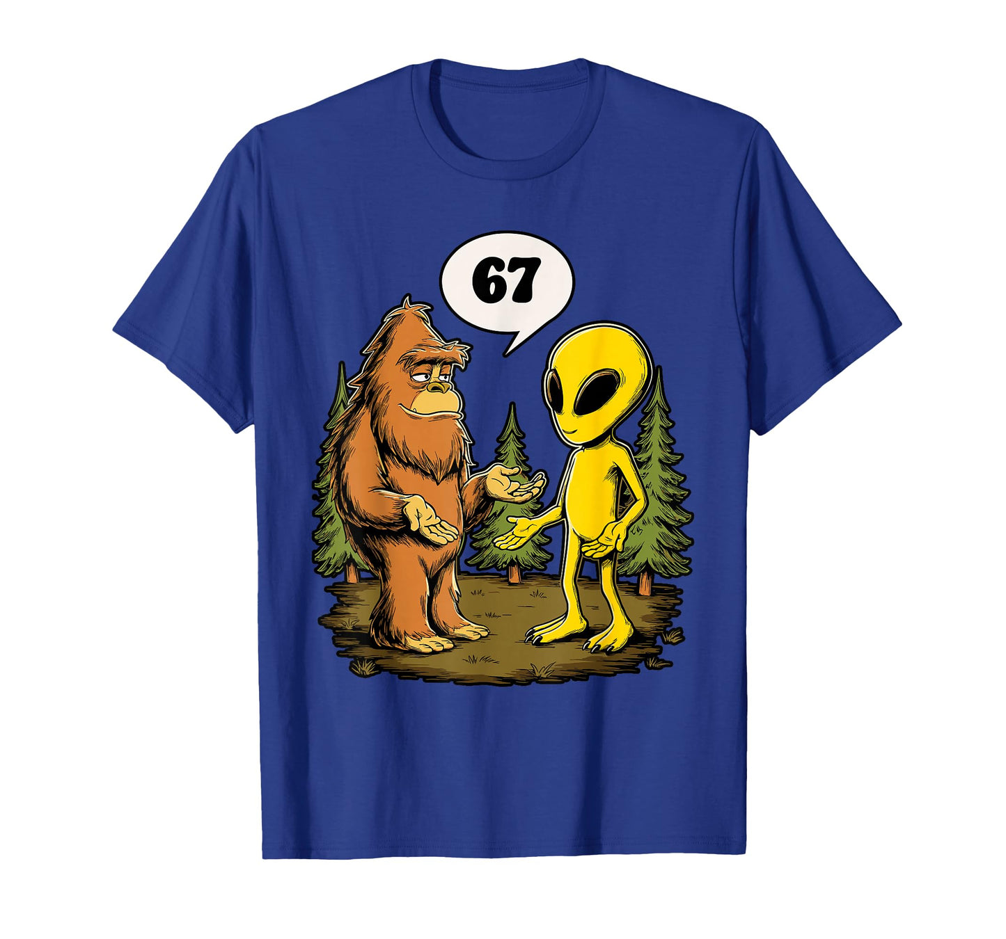 67 Funny Six Seven Gen Alpha Slang Bigfoot T-Shirt