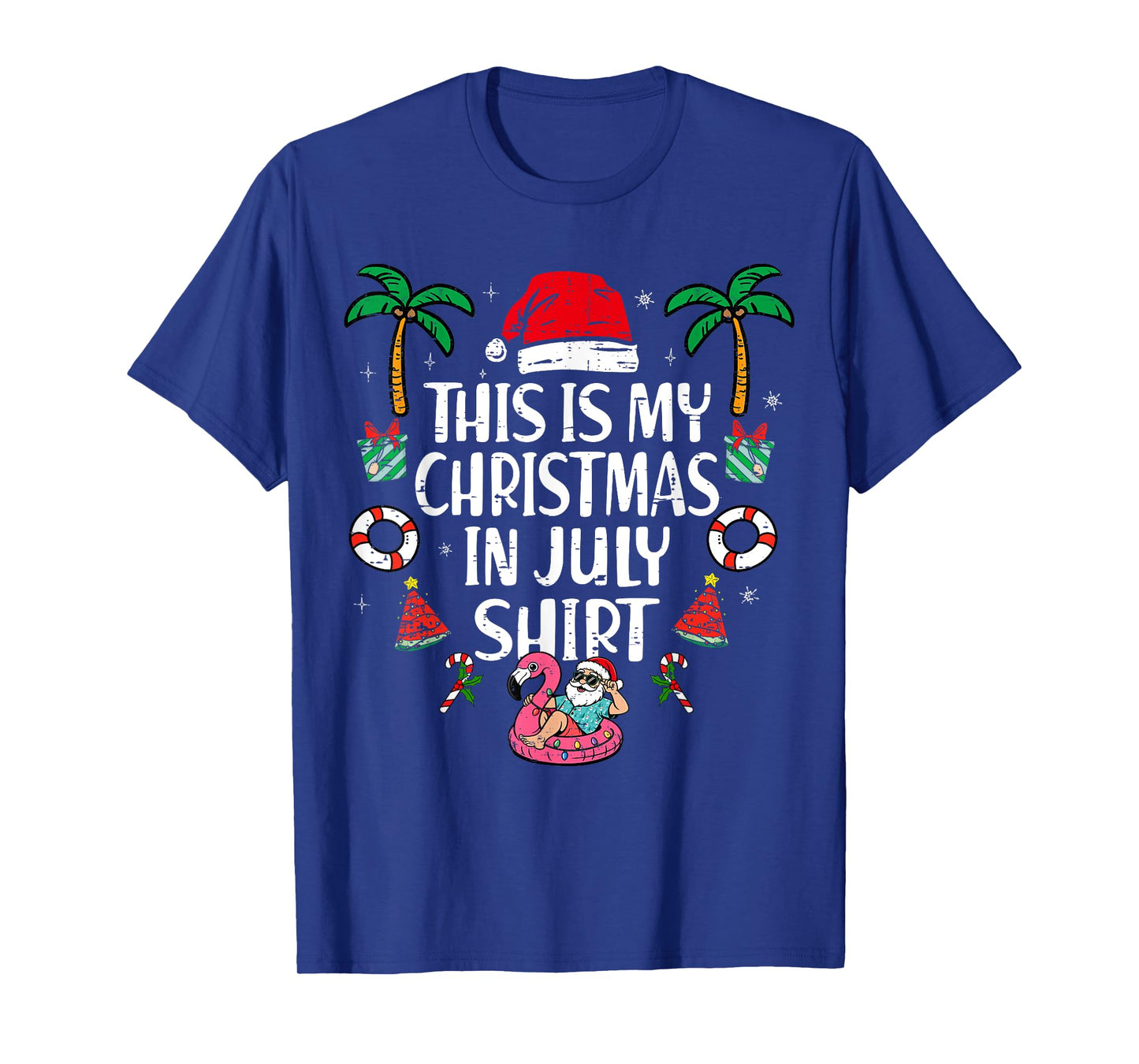 This Is My Christmas In July Shirt Men Women Kids Santa Xmas T-Shirt