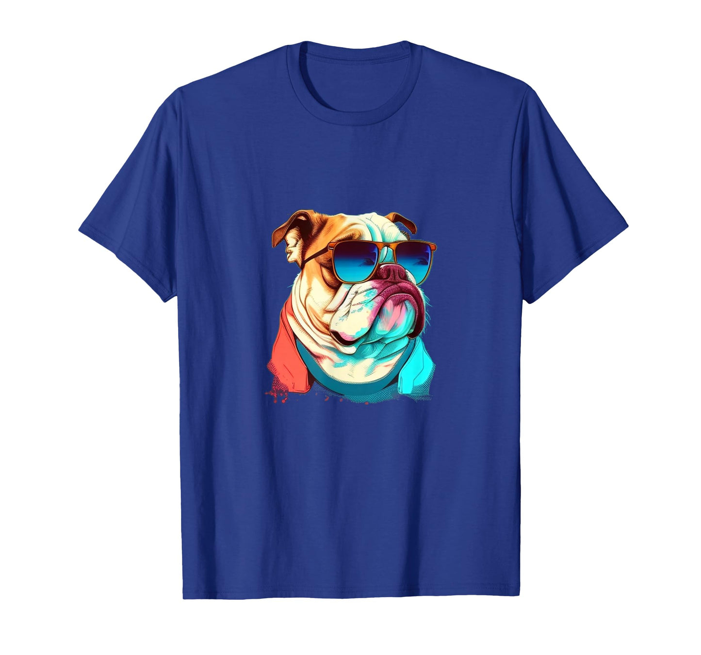 Funny English Bulldog with Sunglasses T-Shirt