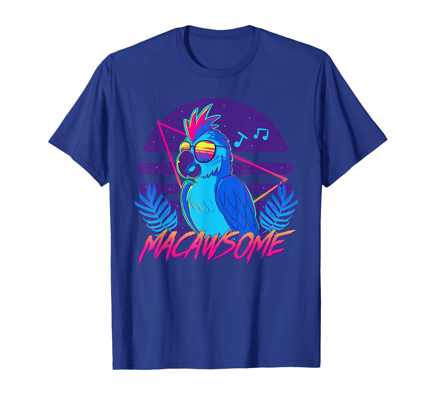 Macawsome - Macaw Parrot Retrowave 80s - T-Shirt T-Shirt