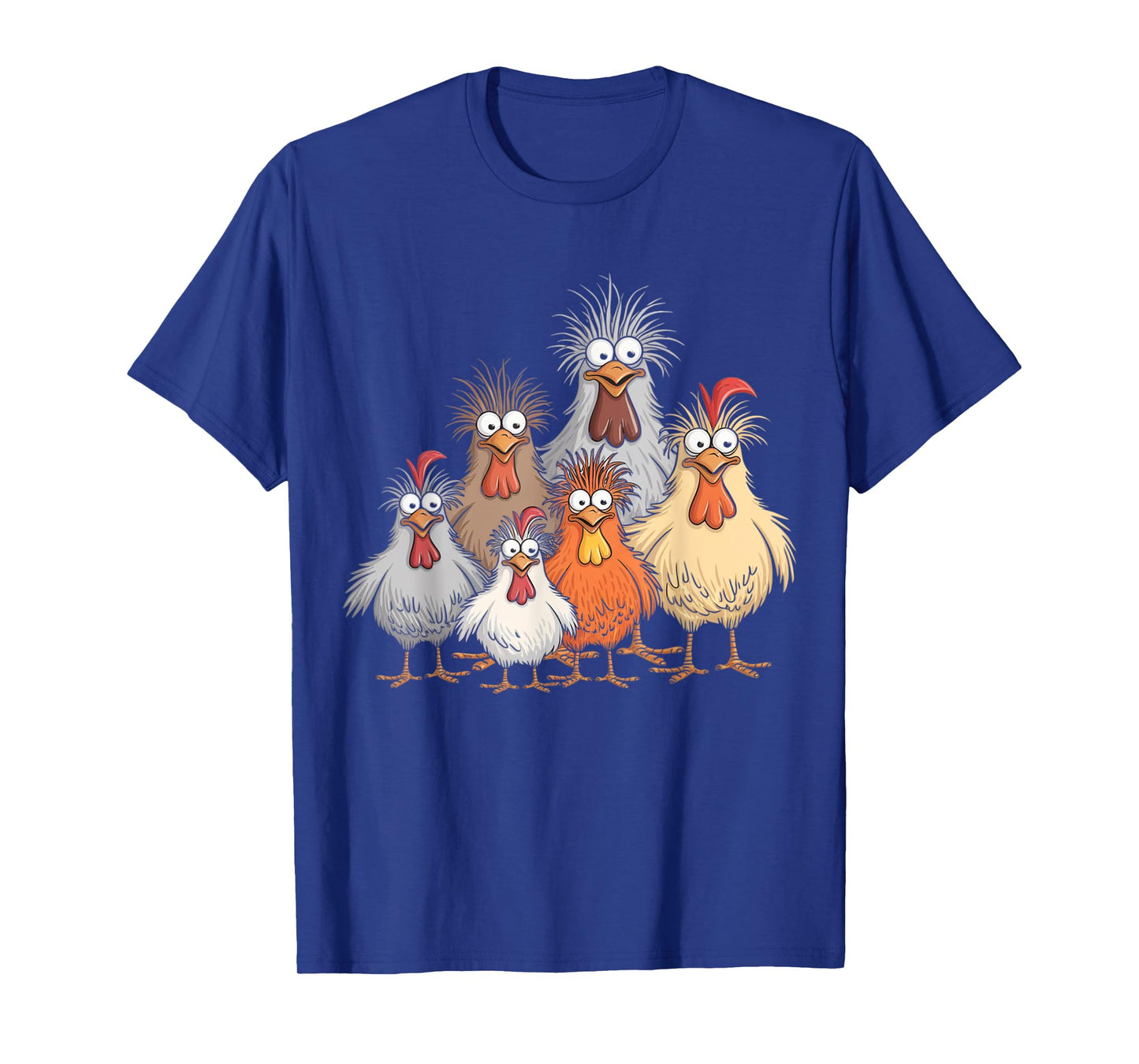 Eagerlys Colorful Funny Chicken Art, Crazy Chicken Family T-Shirt