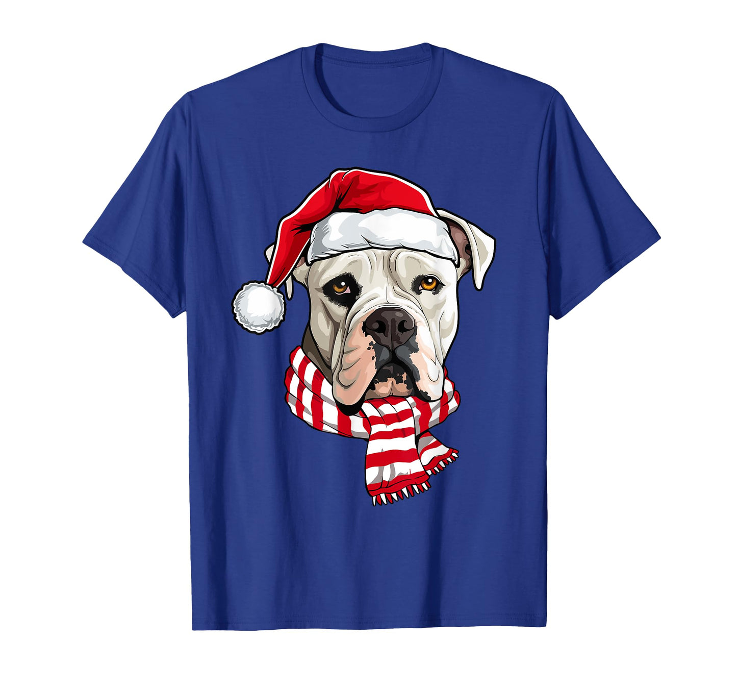 Santa American Bulldog Christmas Dog Lover Men Women Kids T-Shirt