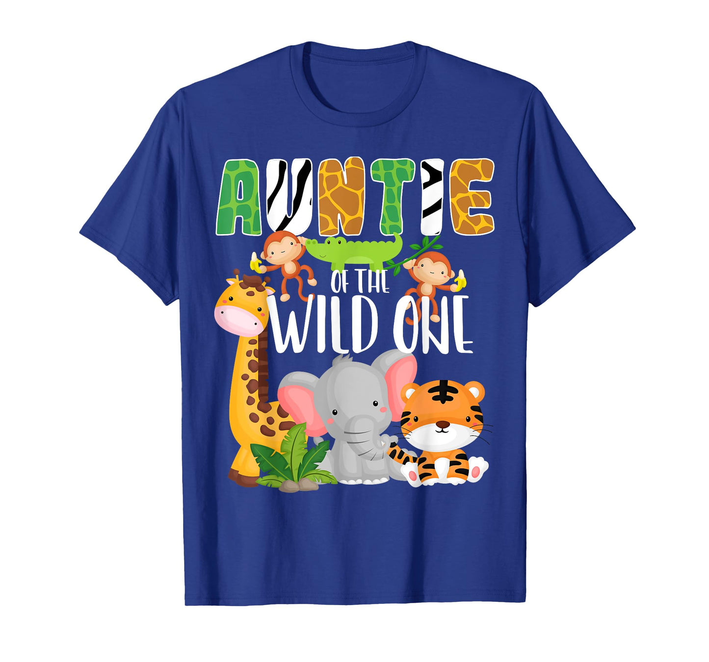 Auntie of the Wild One Zoo Theme Birthday Safari Animals T-Shirt