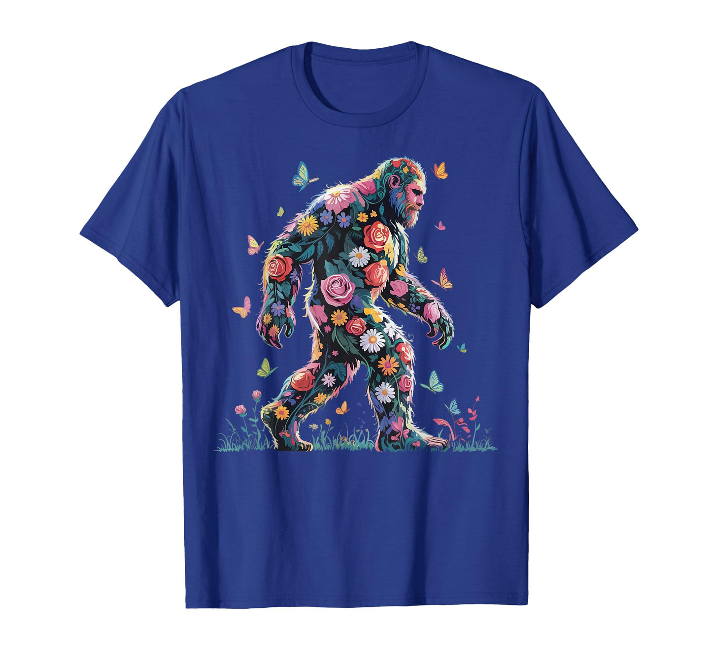 Bigfoot Floral Sasquatch Flowers T-Shirt