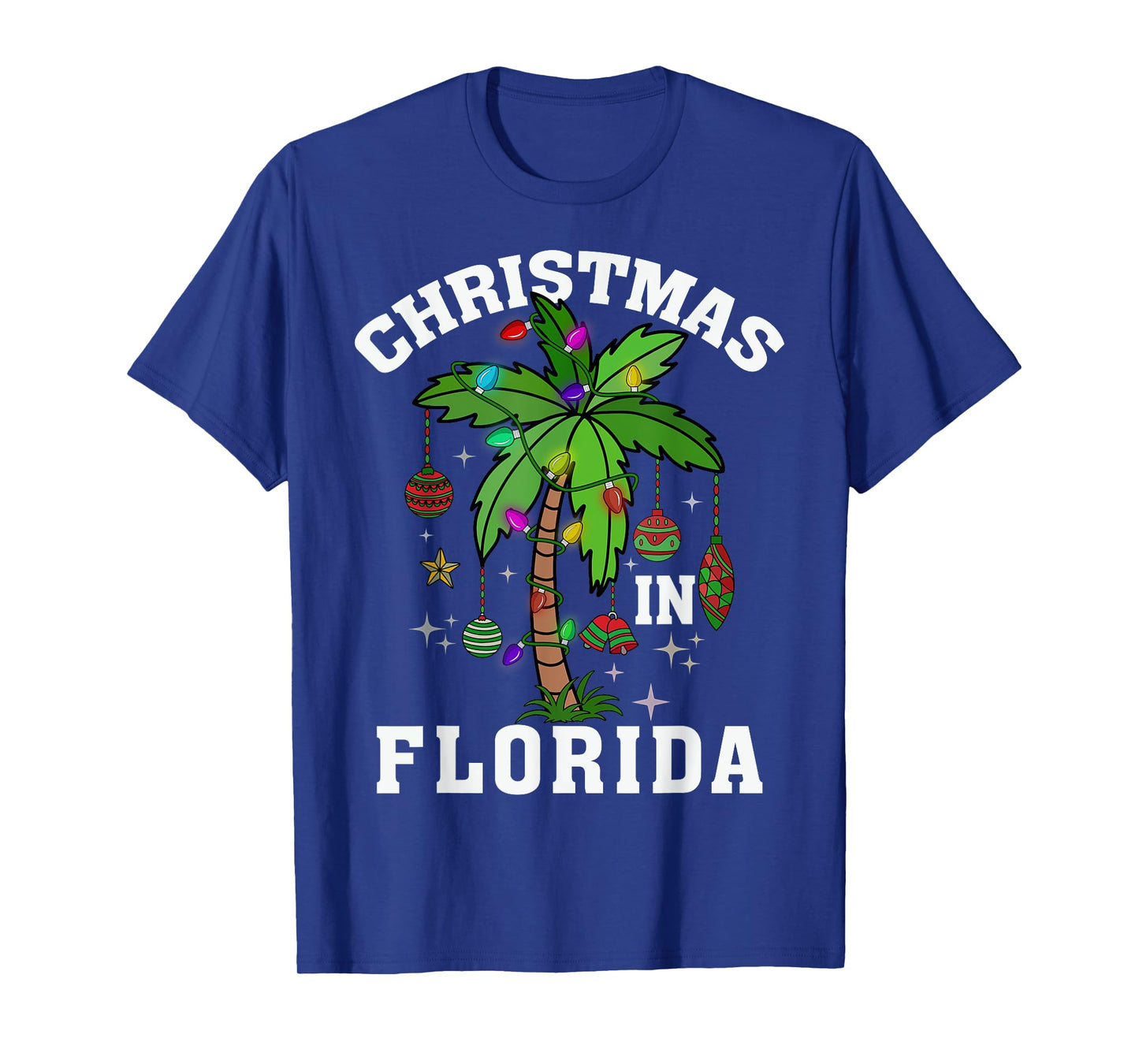 Christmas In Florida Deck The Palm Tree Xmas Winter Vacation T-Shirt