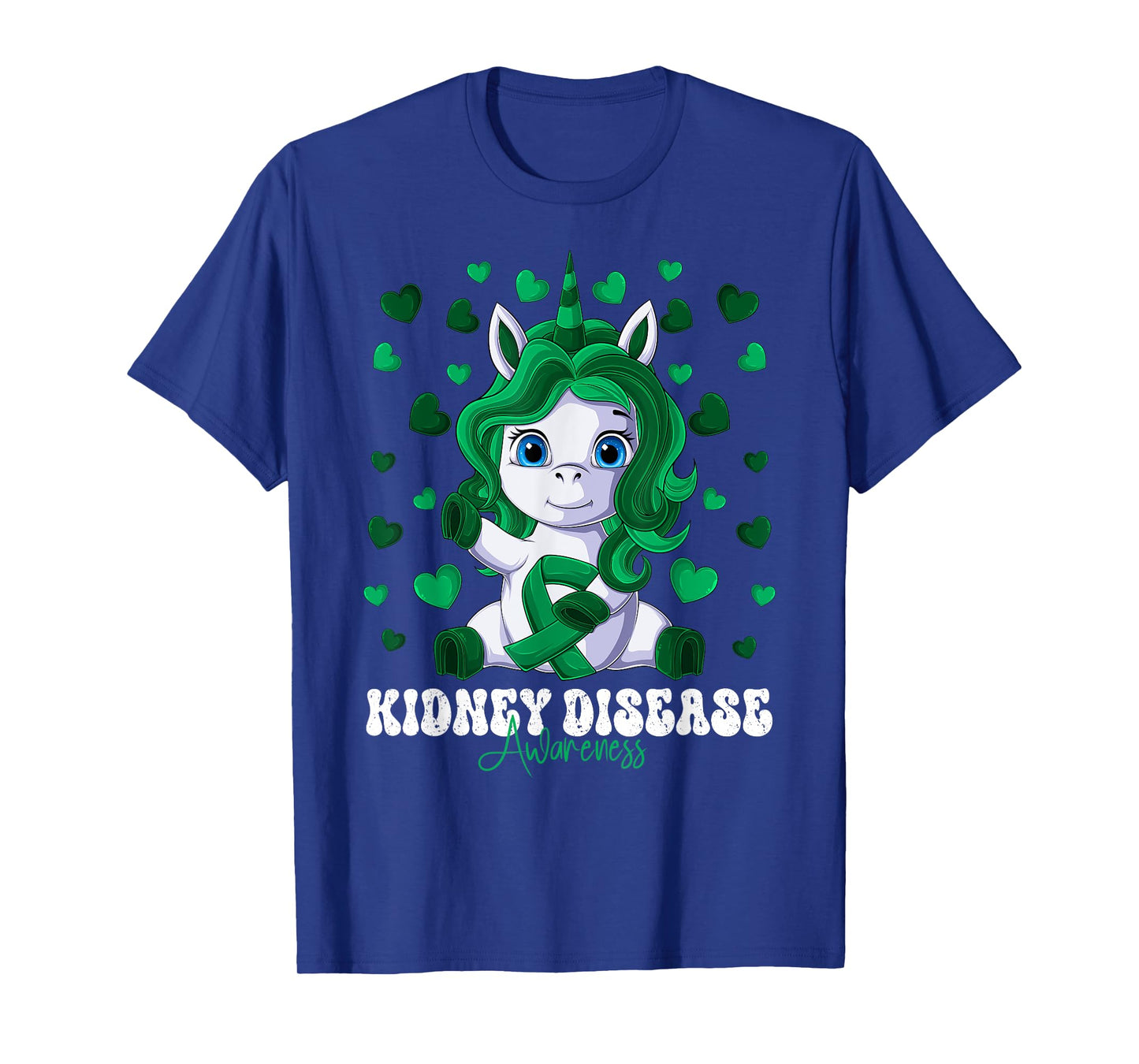 Kidney Disease Awareness Month Green Ribbon Unicorn T-Shirt