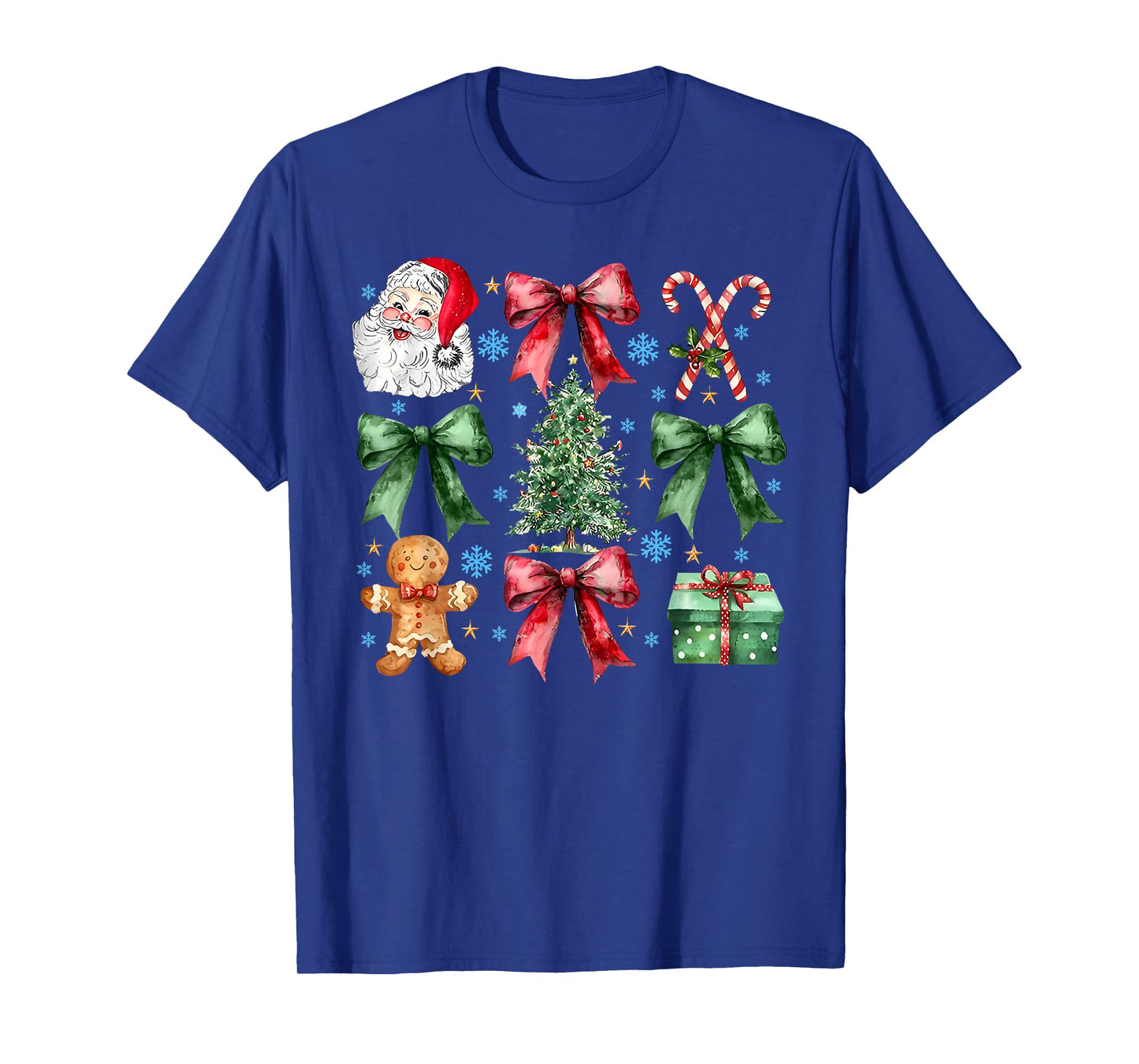 Gingerbread Santa Coquette Bow Christmas Xmas Tree Holiday T-Shirt