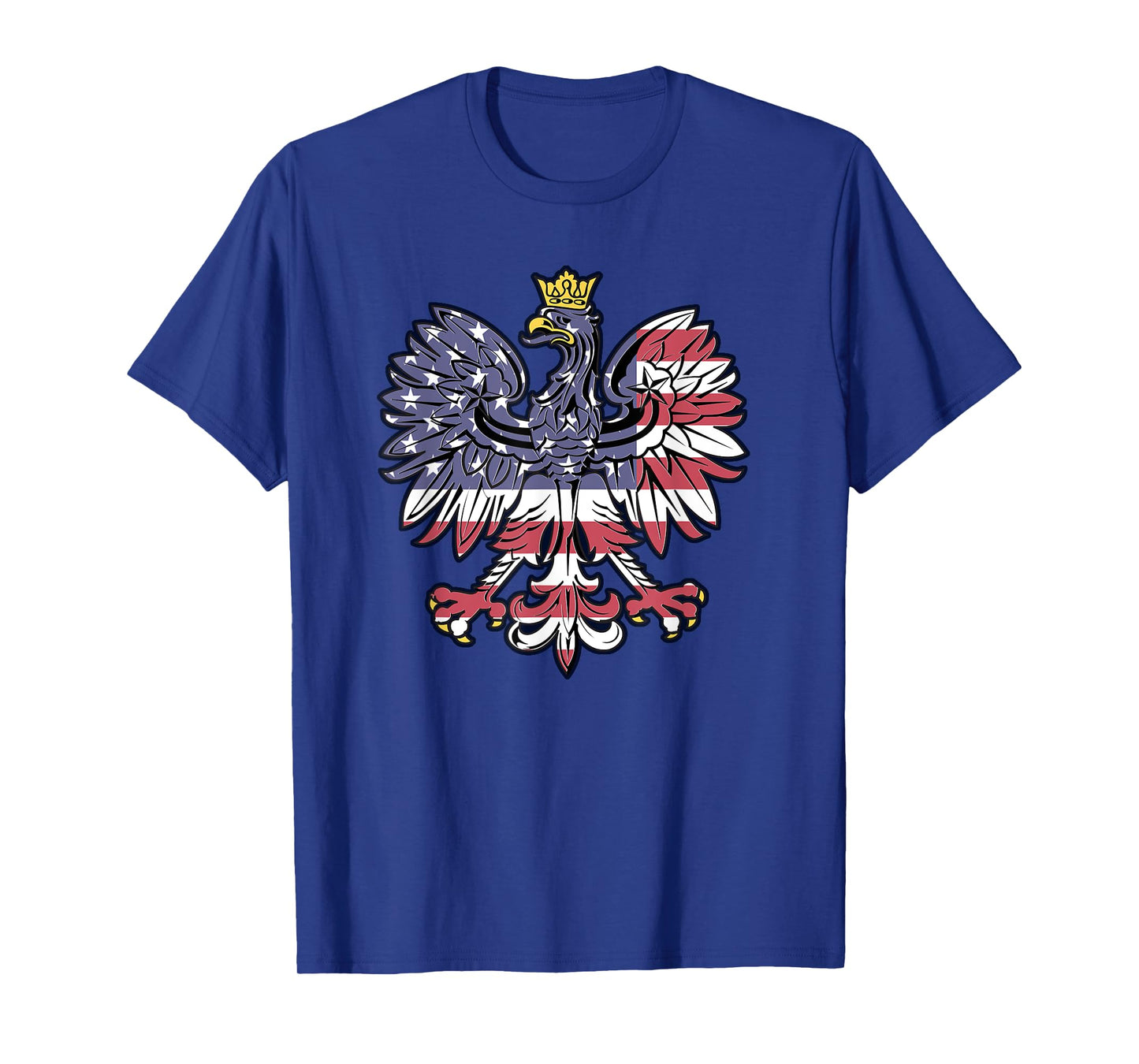 Polish Eagle American Flag Pride Falcon Gift T Shirt T-Shirt