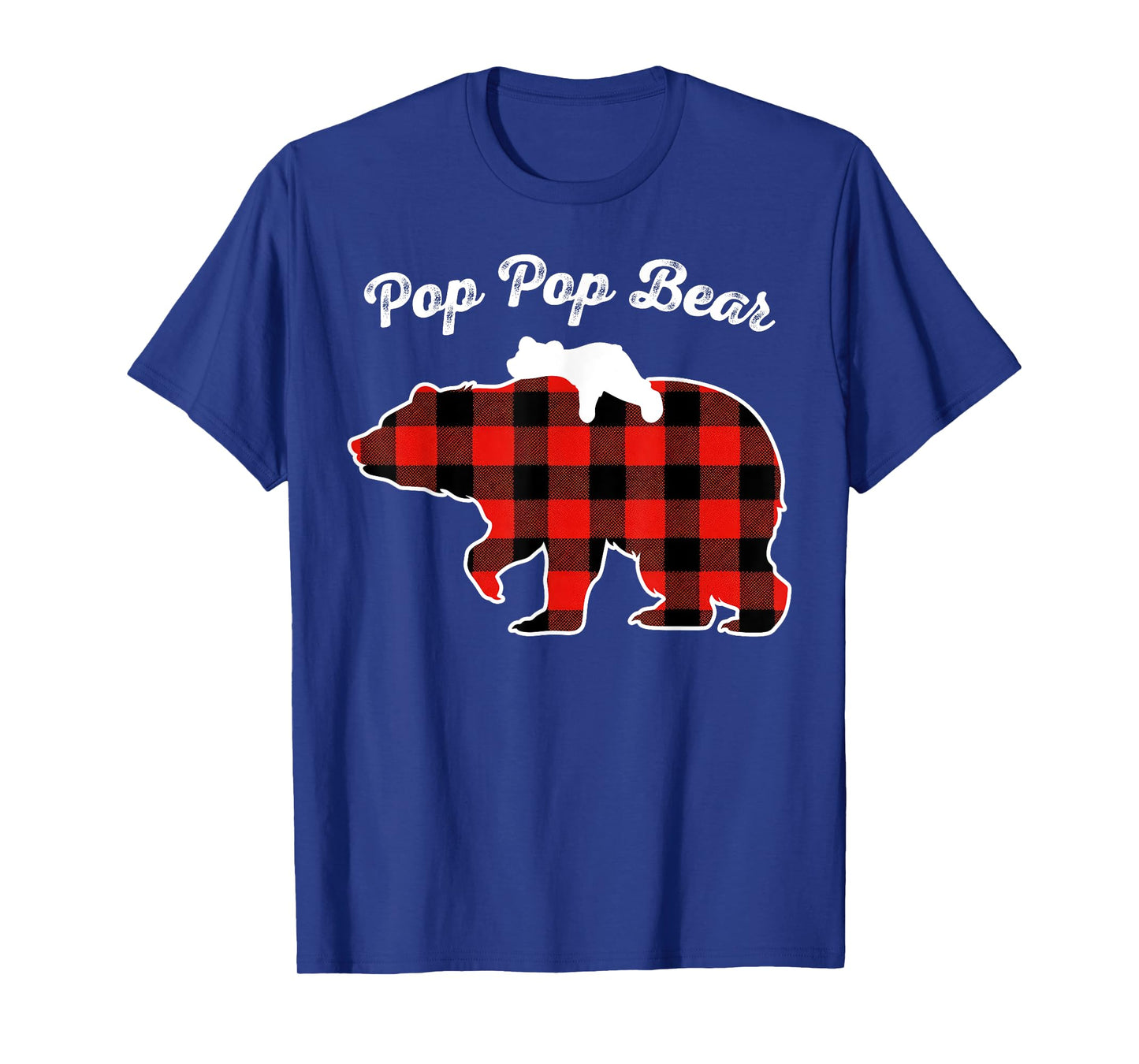 Pop Pop Bear Flannel Red Plaid Pajama Family Matching XMAS T-Shirt
