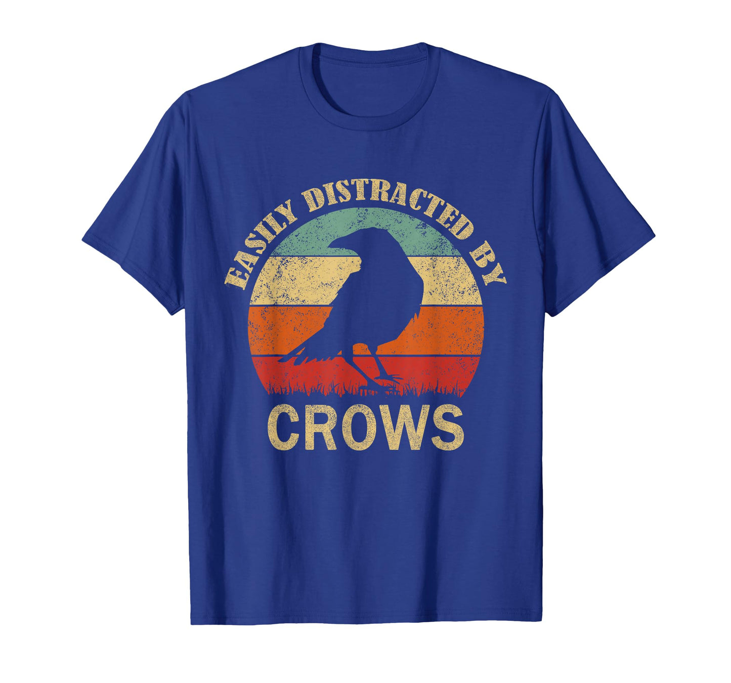 Easily Distracted By Crows | Retro Funny BIrd Lover Crow T-Shirt