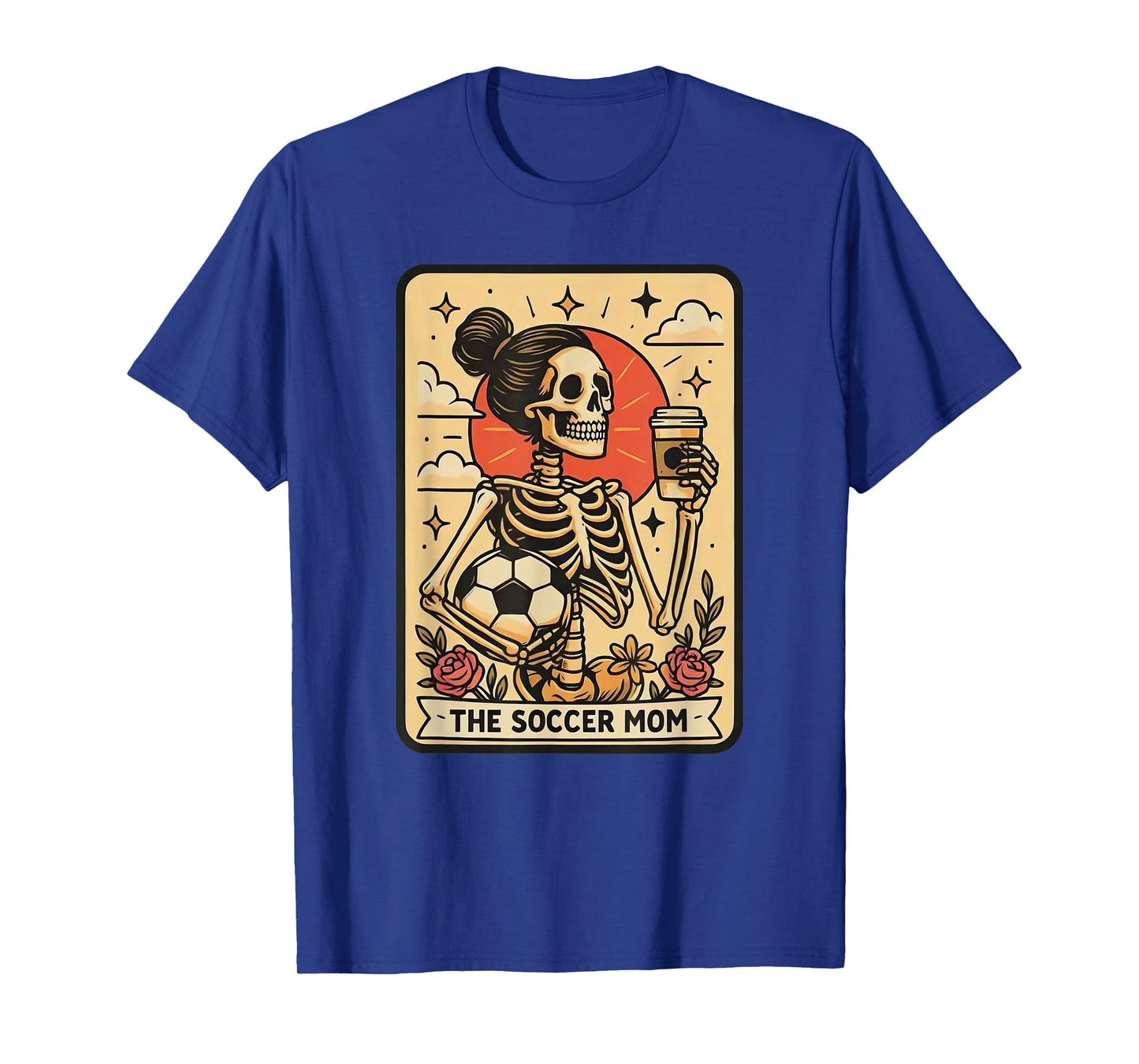 Vintage Funny The Soccer Mom Tarot Card Skeleton Halloween T-Shirt
