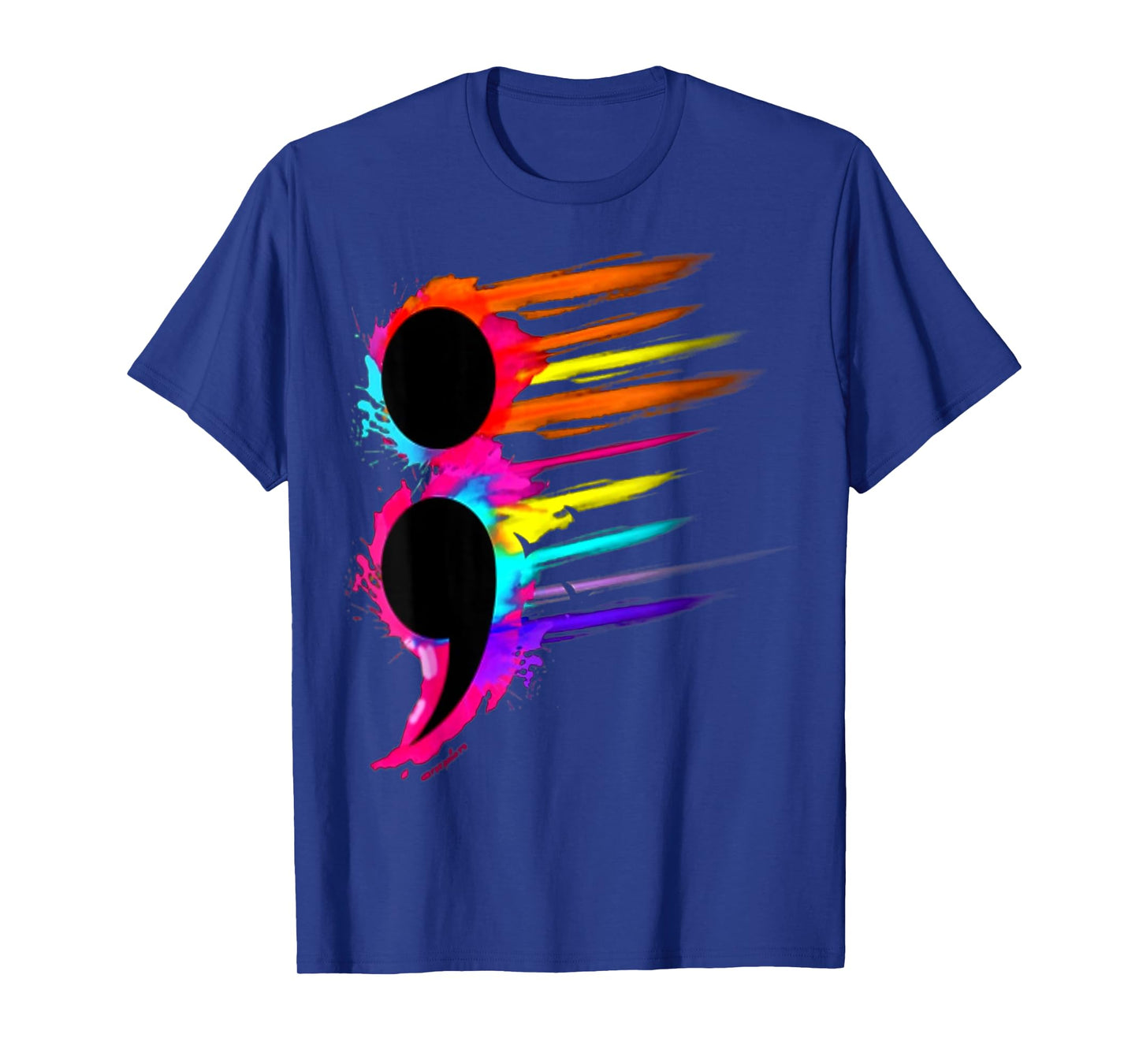 Suicide Prevention Semicolon Retro Colorful Birds T-Shirt
